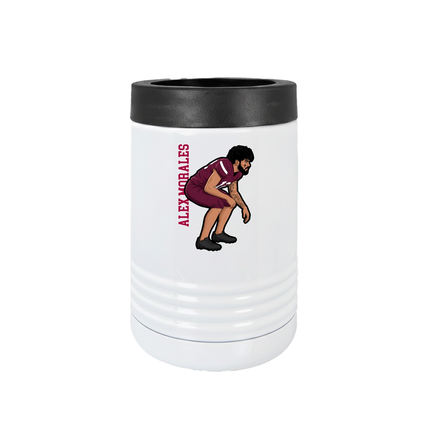 Beverage Holder — Name Vertical in White