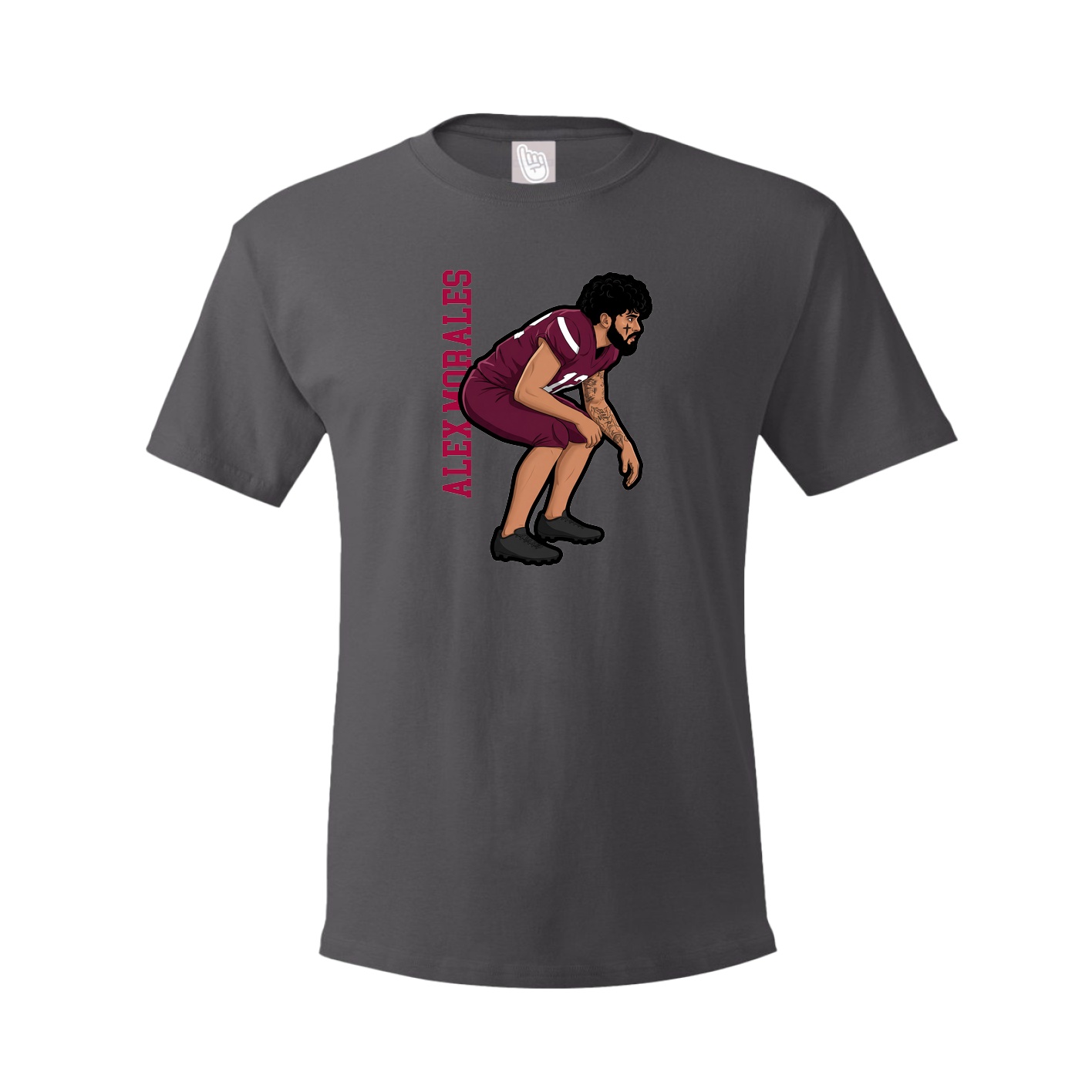 Youth Tee — Name Vertical in Grey