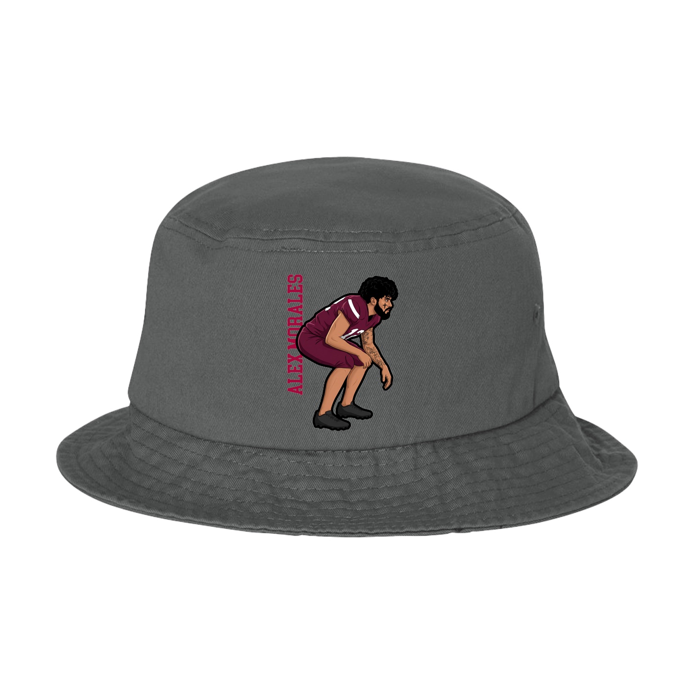 Bucket Cap — Name Vertical in Grey