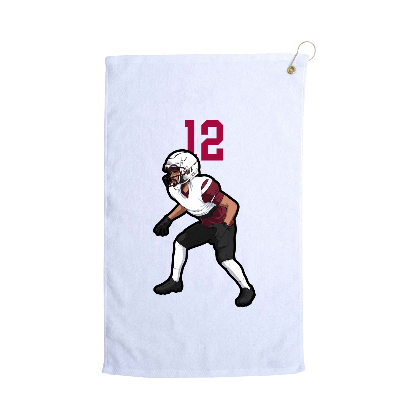 Golf Towel — Number Top in White