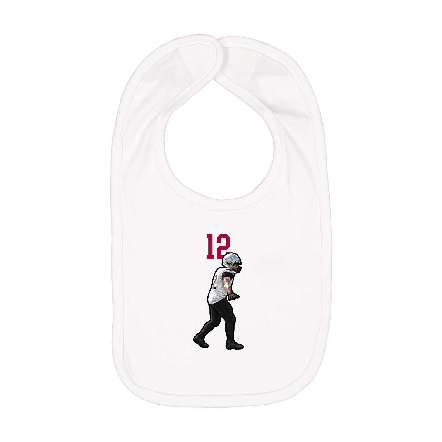 Infant Bib — Number Top in White