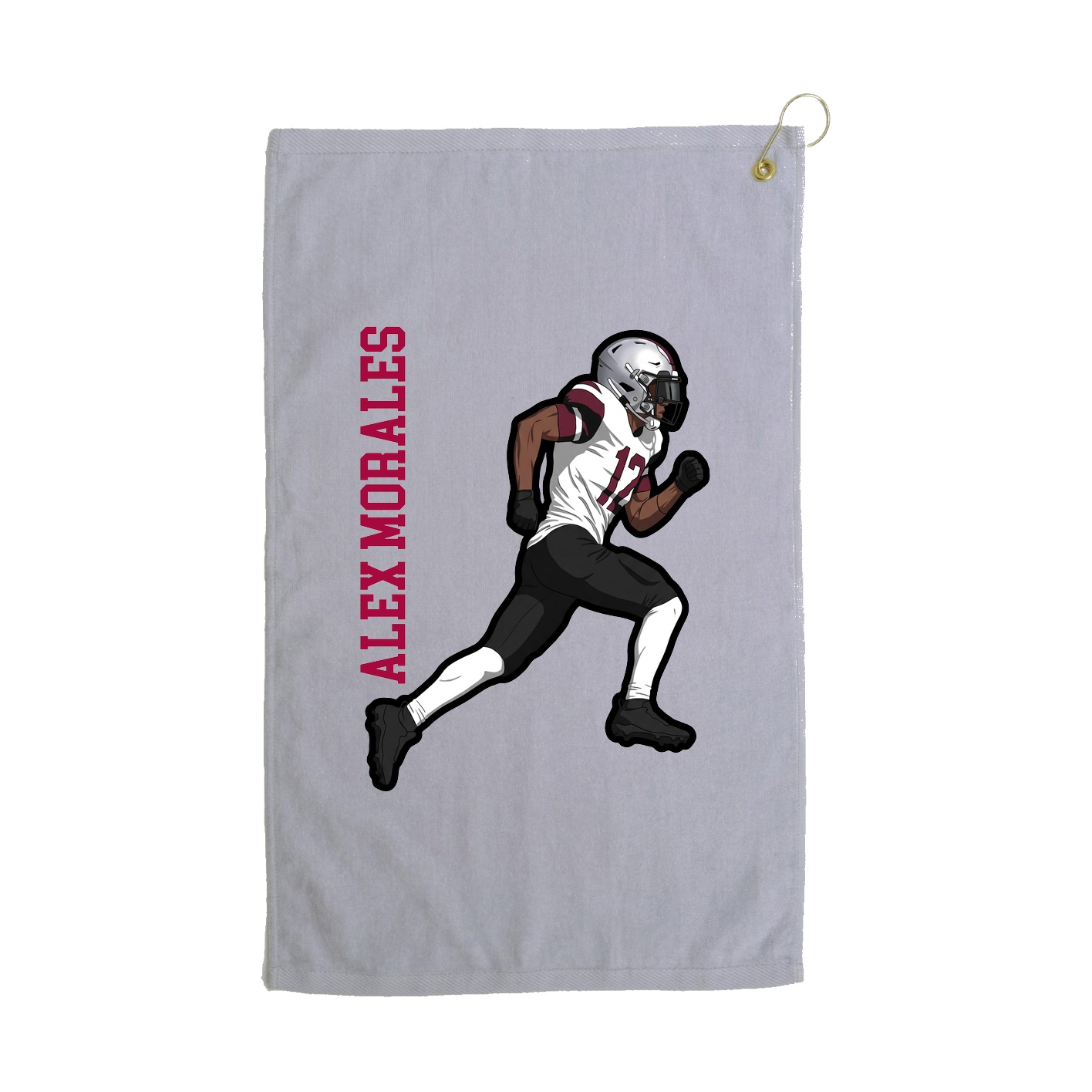 Golf Towel — Name Vertical in Grey