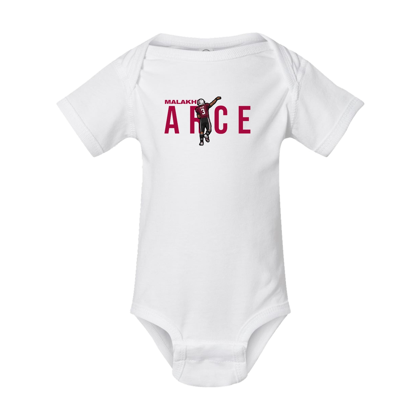Baby Onesie — Player Name in White