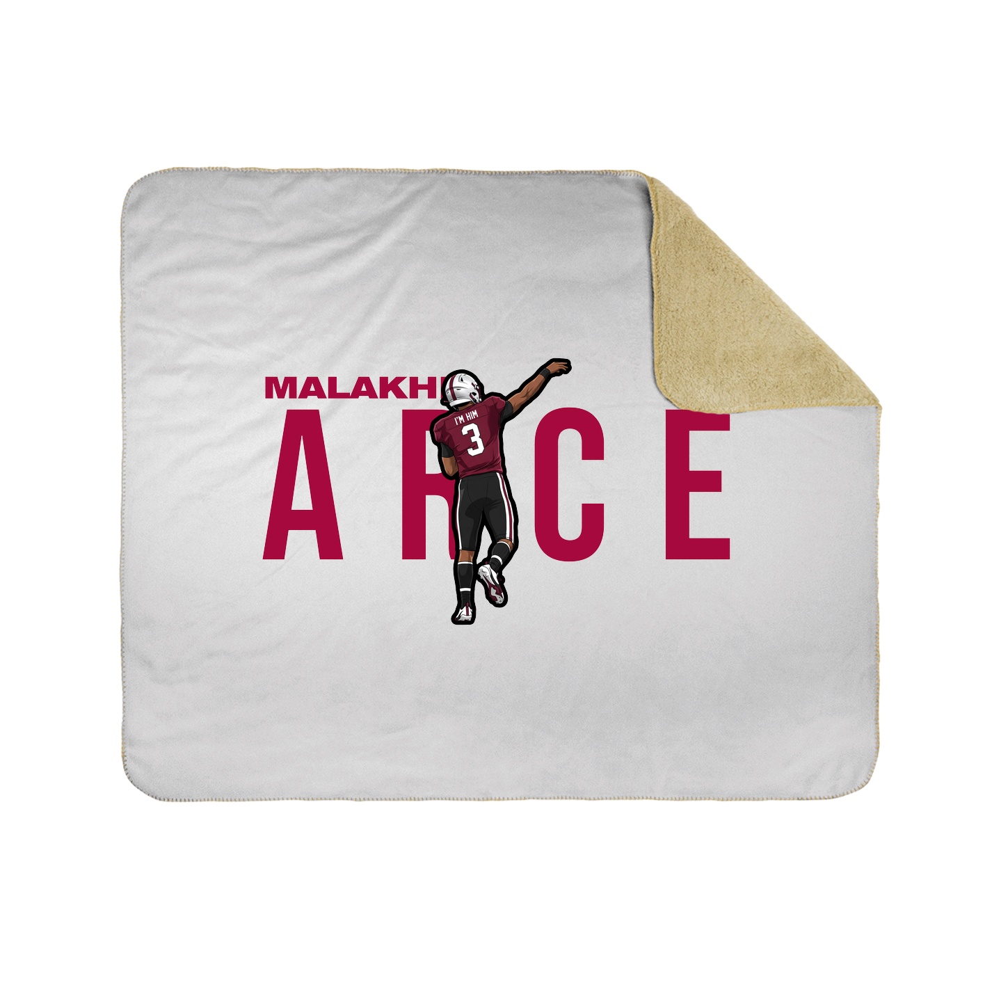 Throw Blanket — Player Name in White