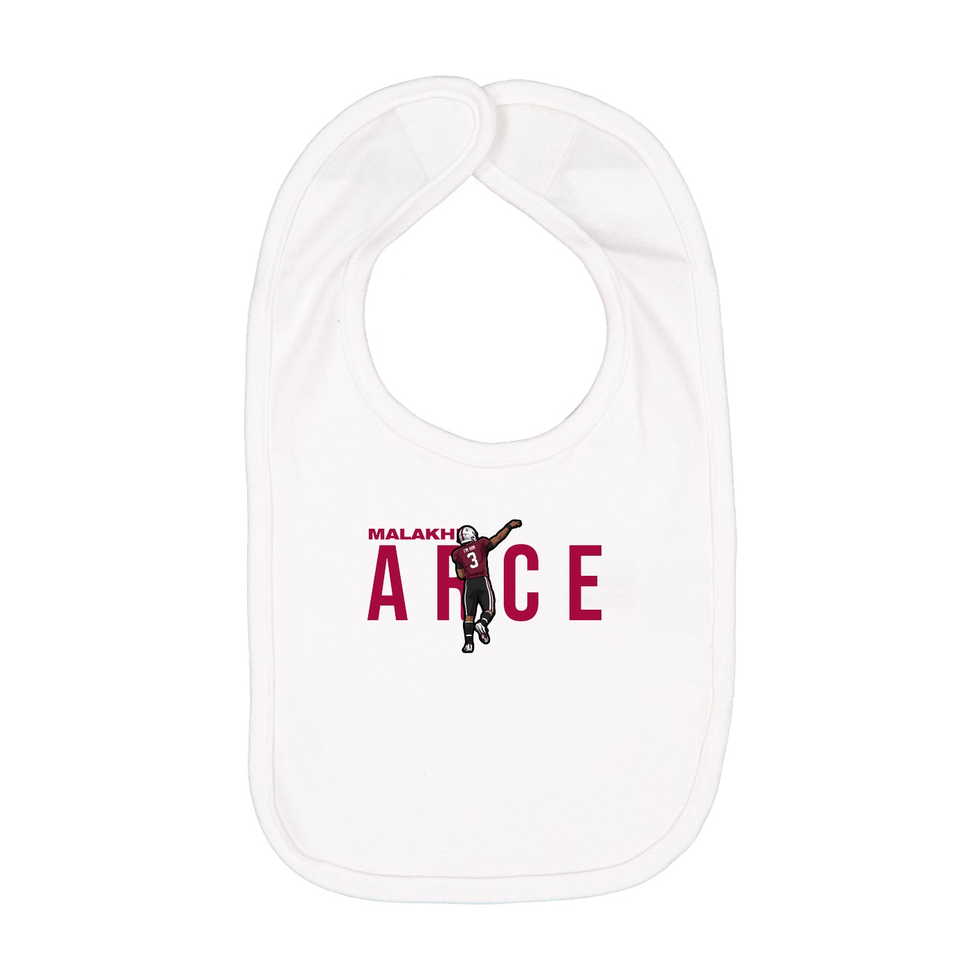 Infant Bib — Player Name in White