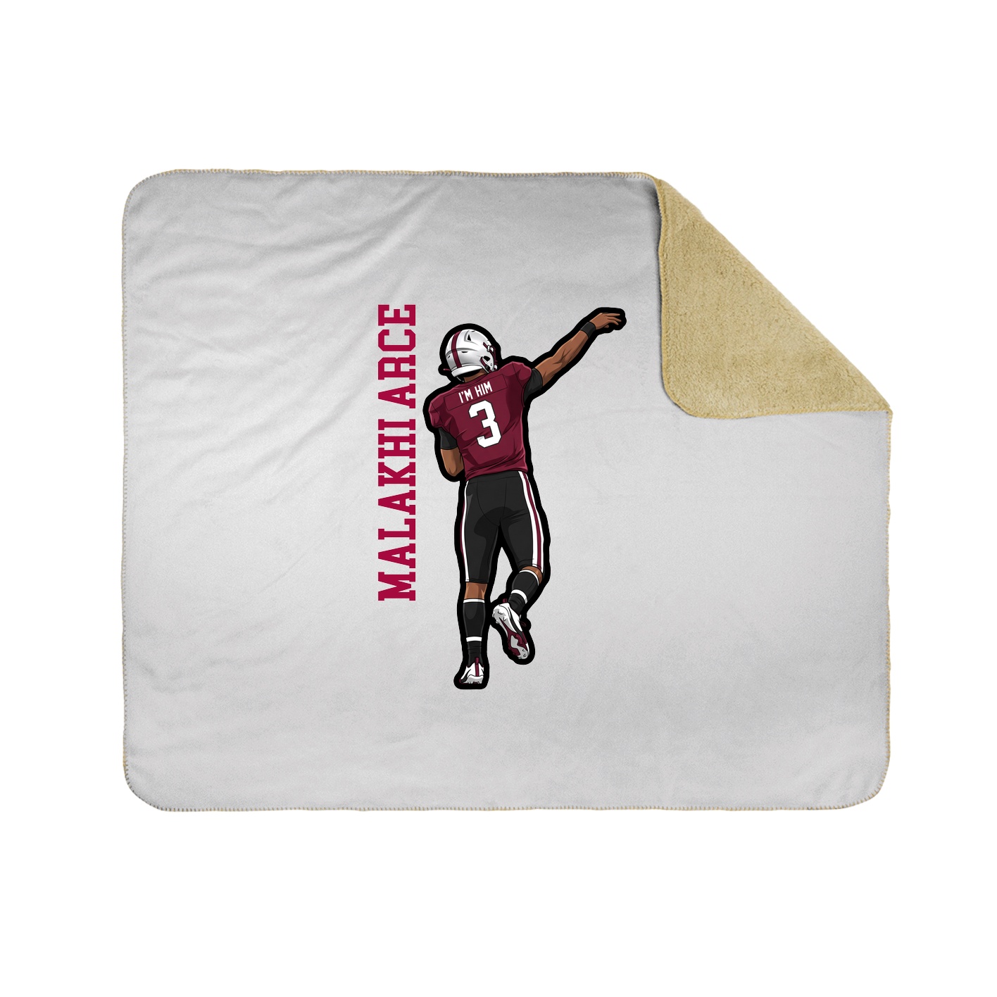 Throw Blanket — Name Vertical in White