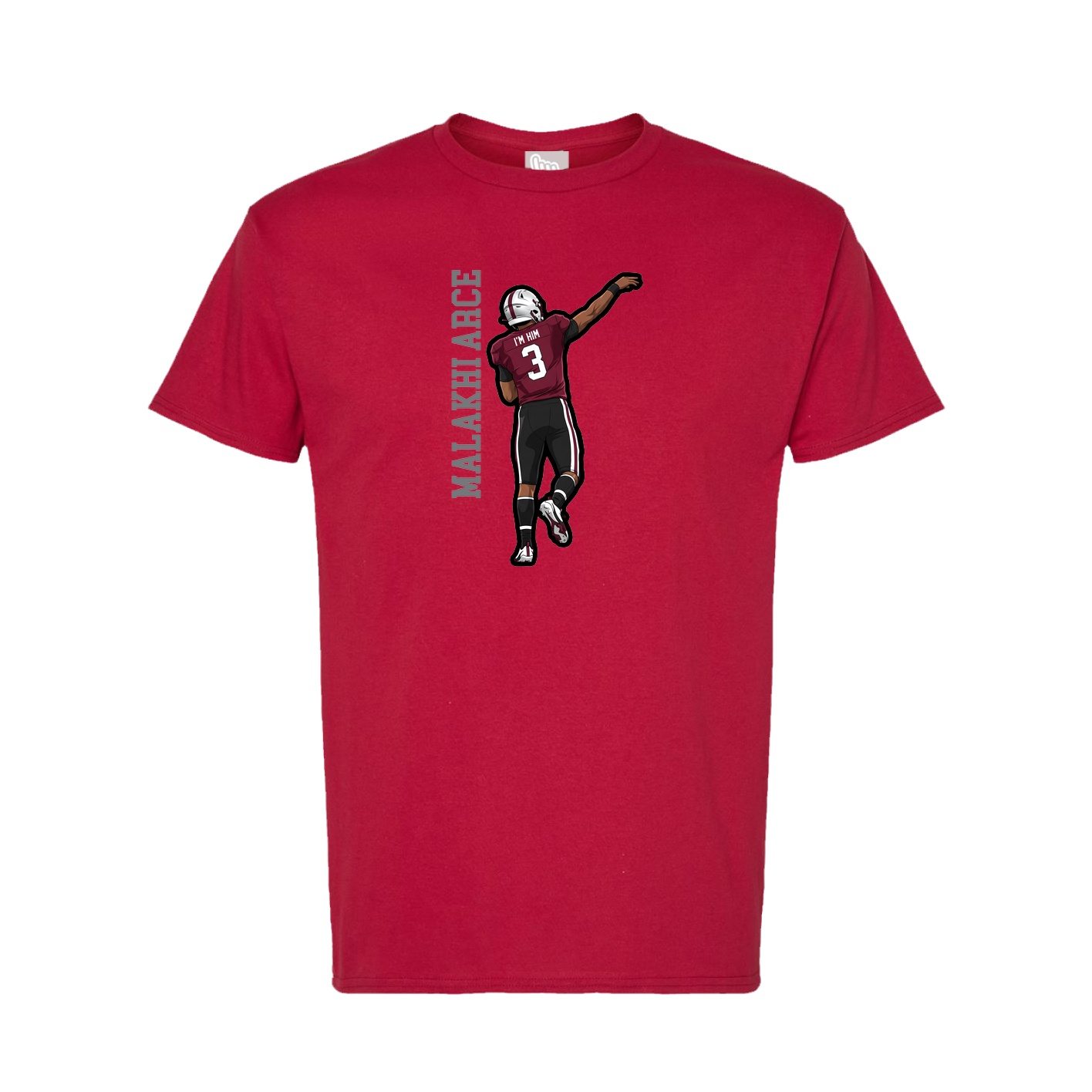 Tee — Name Vertical in Crimson
