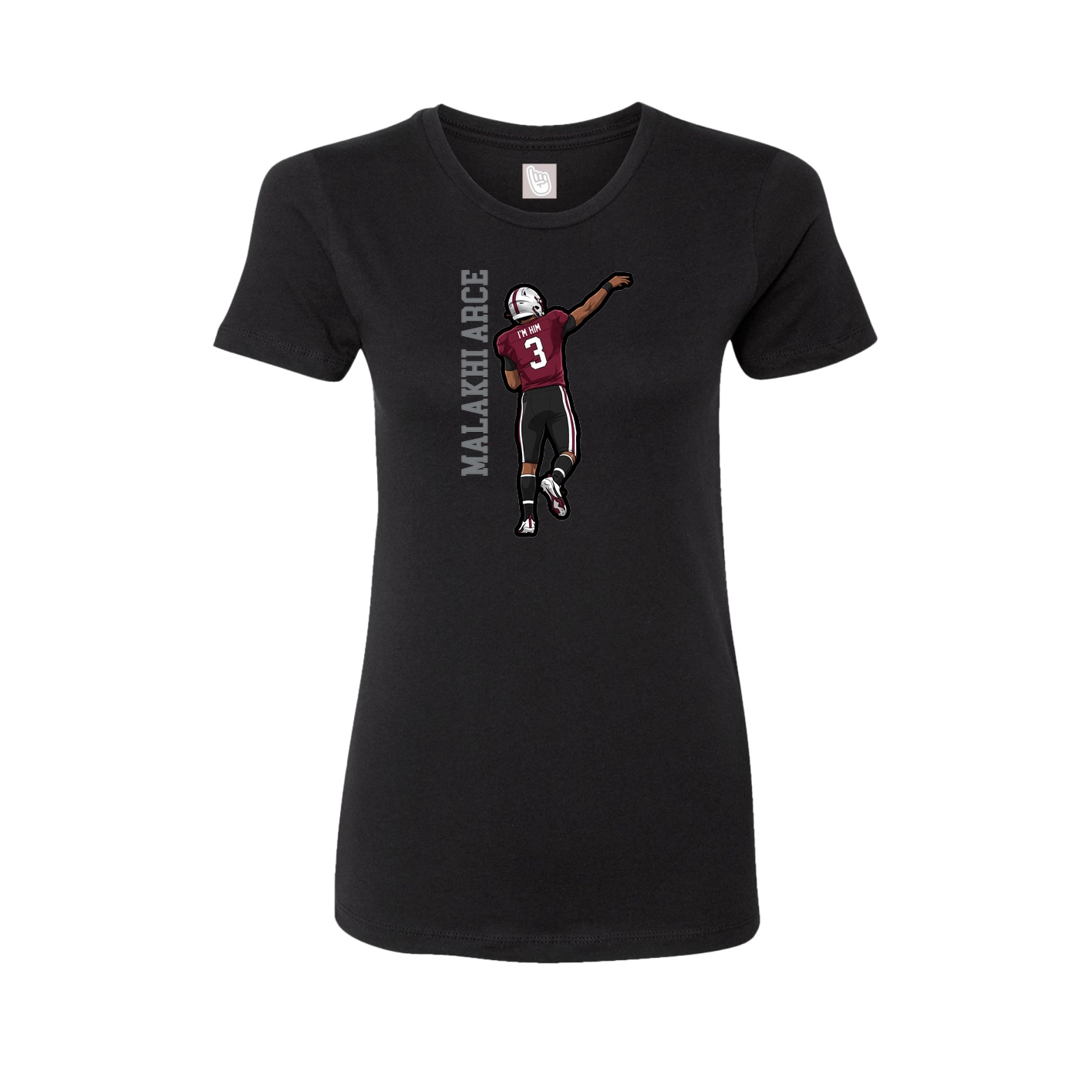 Fitted Women's Tee — Name Vertical in Black