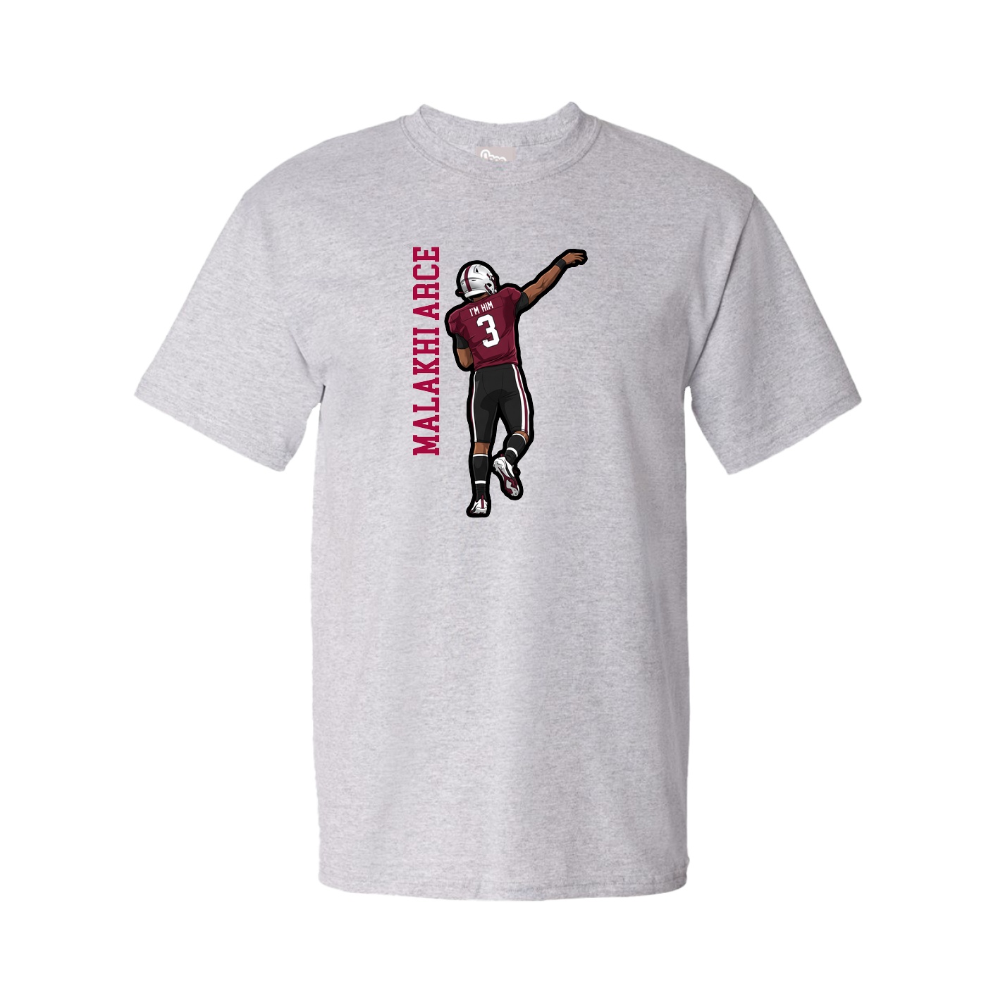 Youth Tee — Name Vertical in Grey