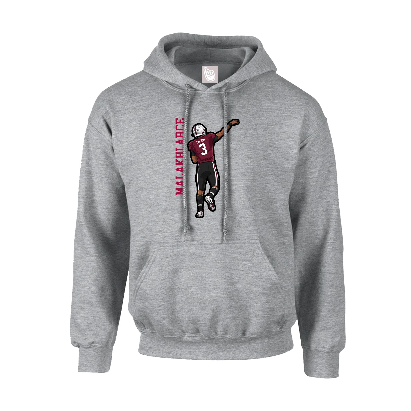 Hoodie — Name Vertical in Grey