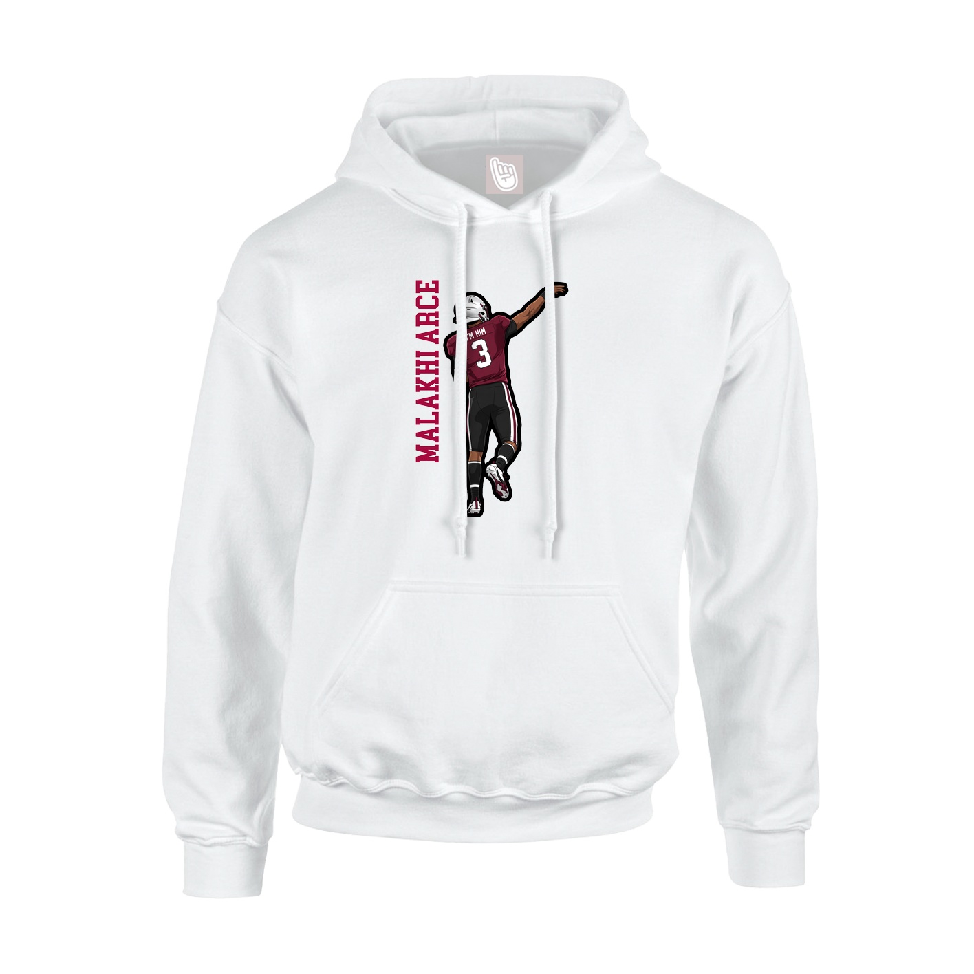 Youth Hoodie — Name Vertical in White