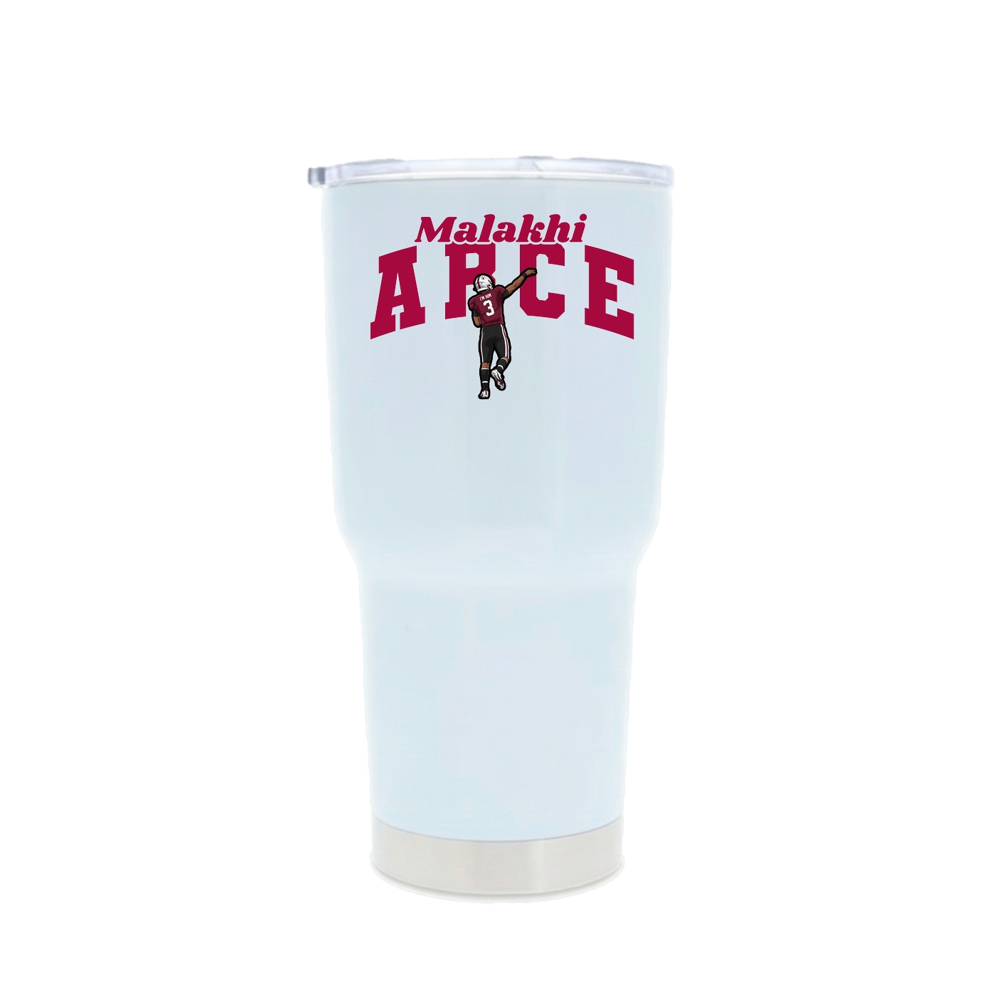 30oz Stainless Steel Tumbler — Signature Arch in White