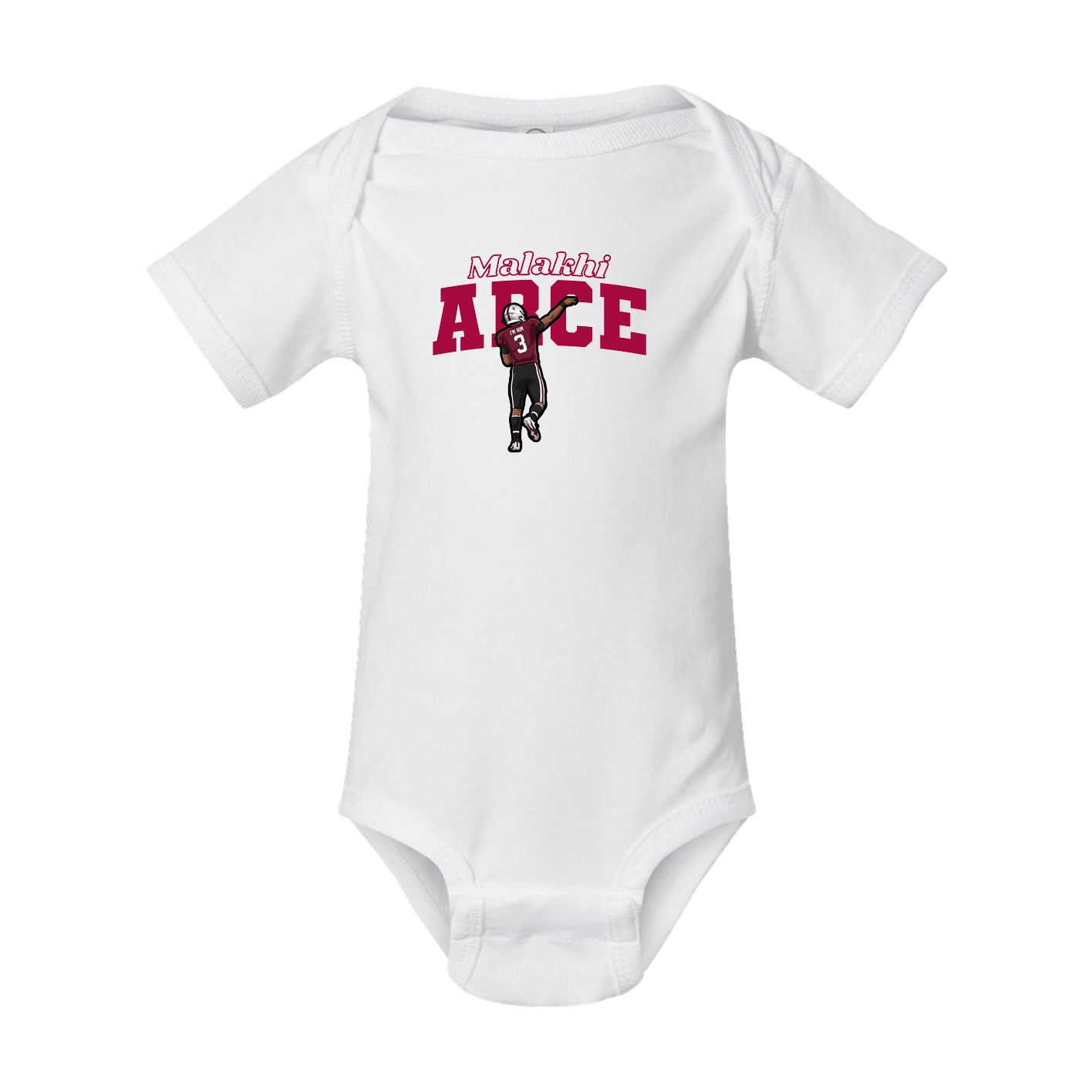 Baby Onesie — Name Arch in White
