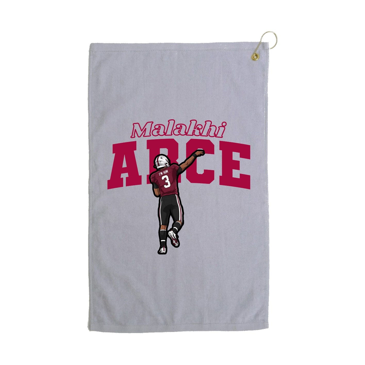 Golf Towel — Name Arch in Grey