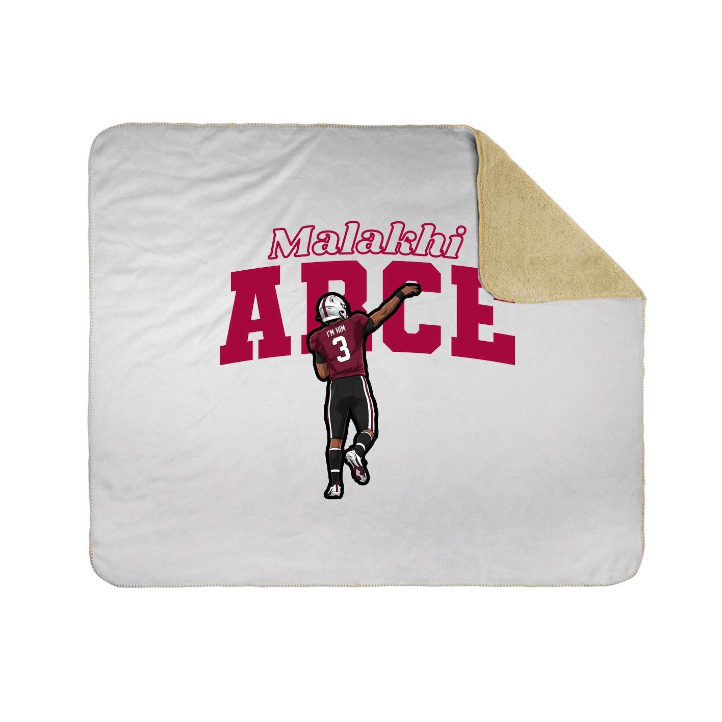 Throw Blanket — Name Arch in White
