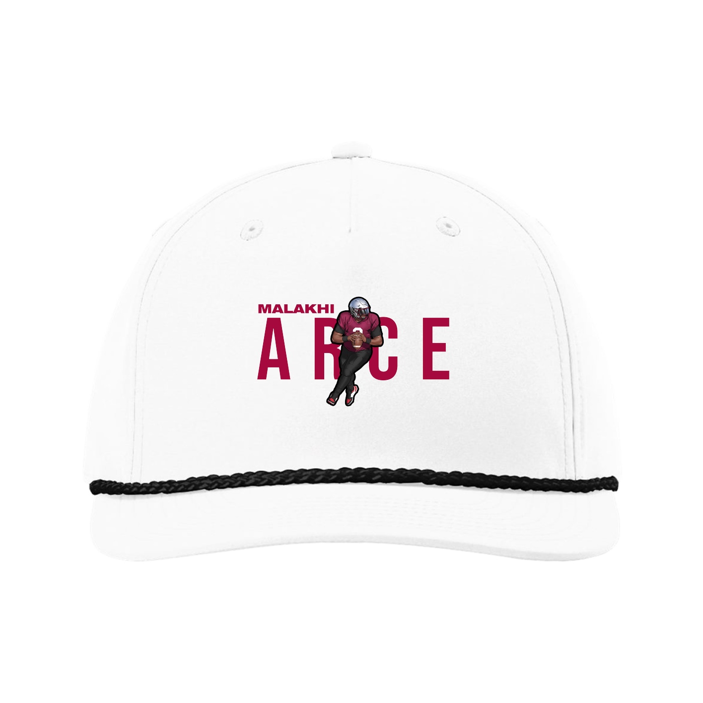 Five-Panel Classic Rope Cap — Player Name in White