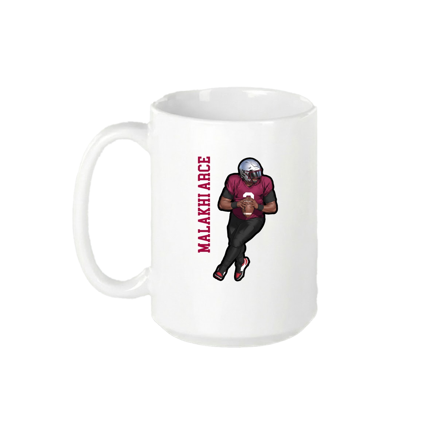 15oz Coffee Mug — Name Vertical in White