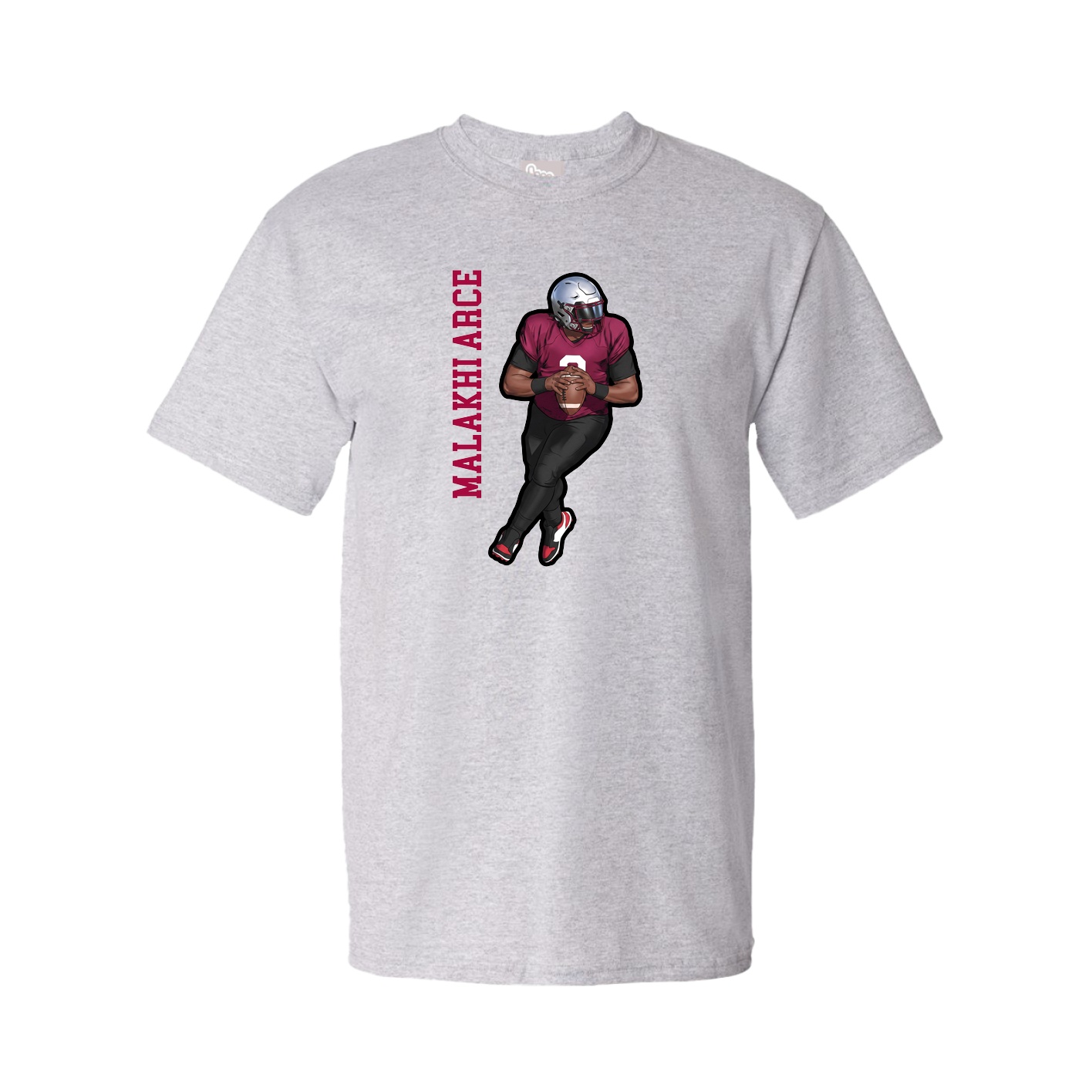Youth Tee — Name Vertical in Grey