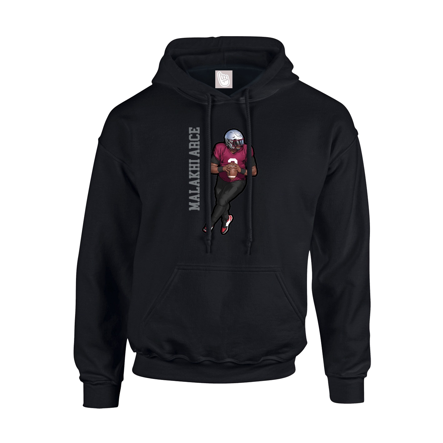 Hoodie — Name Vertical in Black