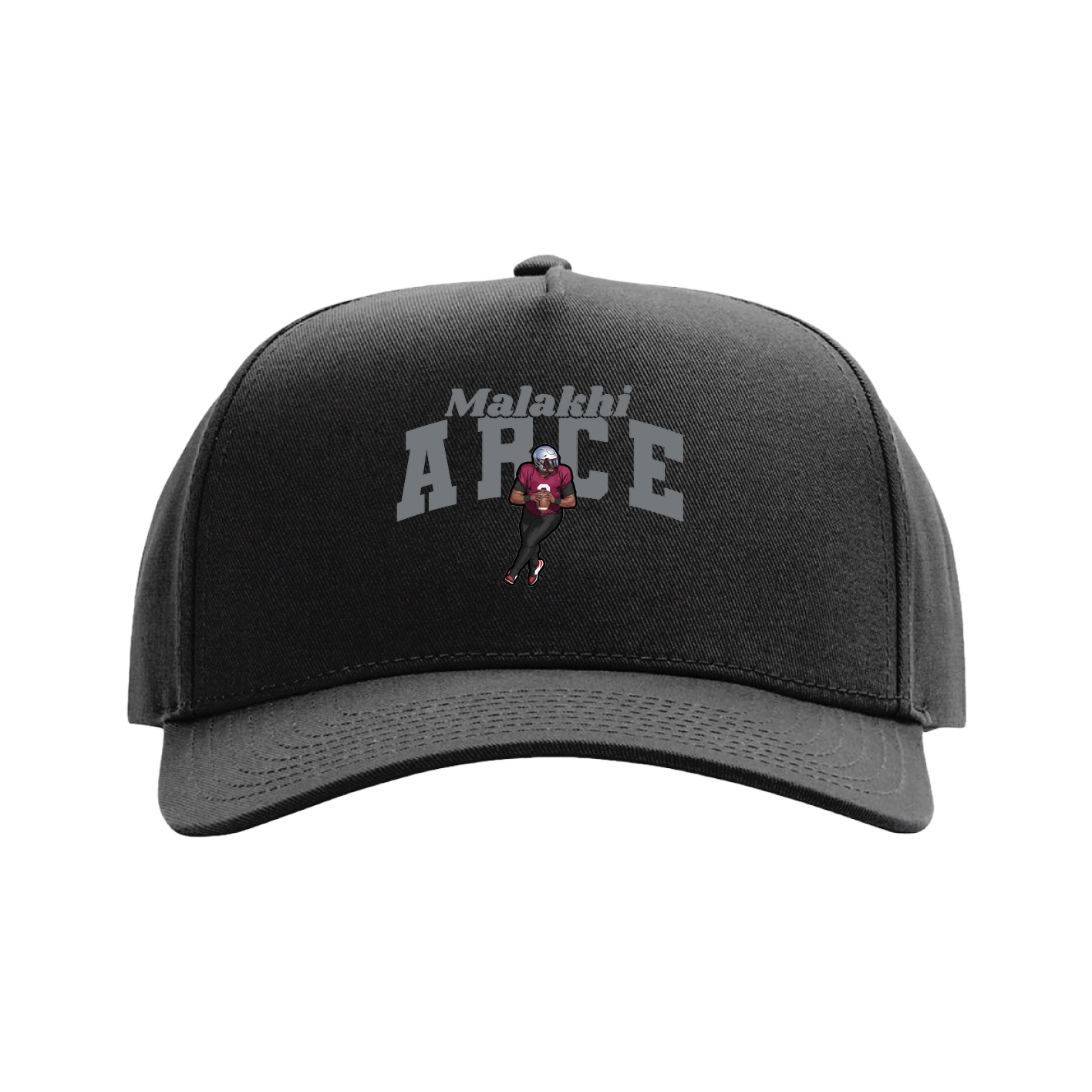 Full Fabric Five-Panel Champ Cap — Signature Arch in Black
