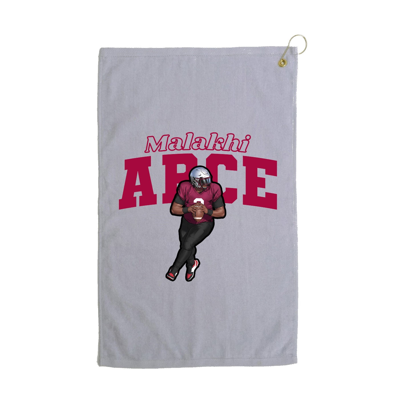 Golf Towel — Name Arch in Grey