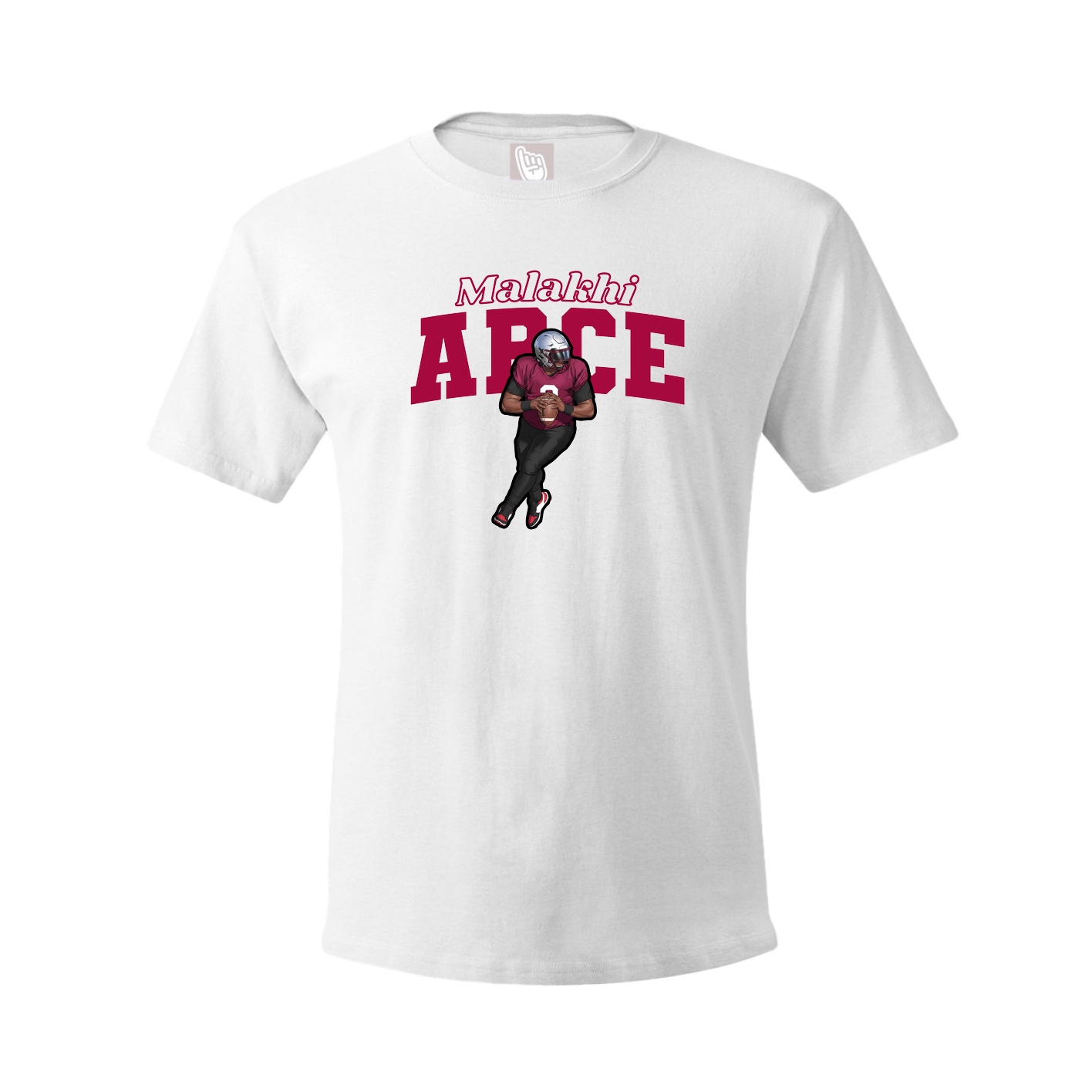Youth Tee — Name Arch in White