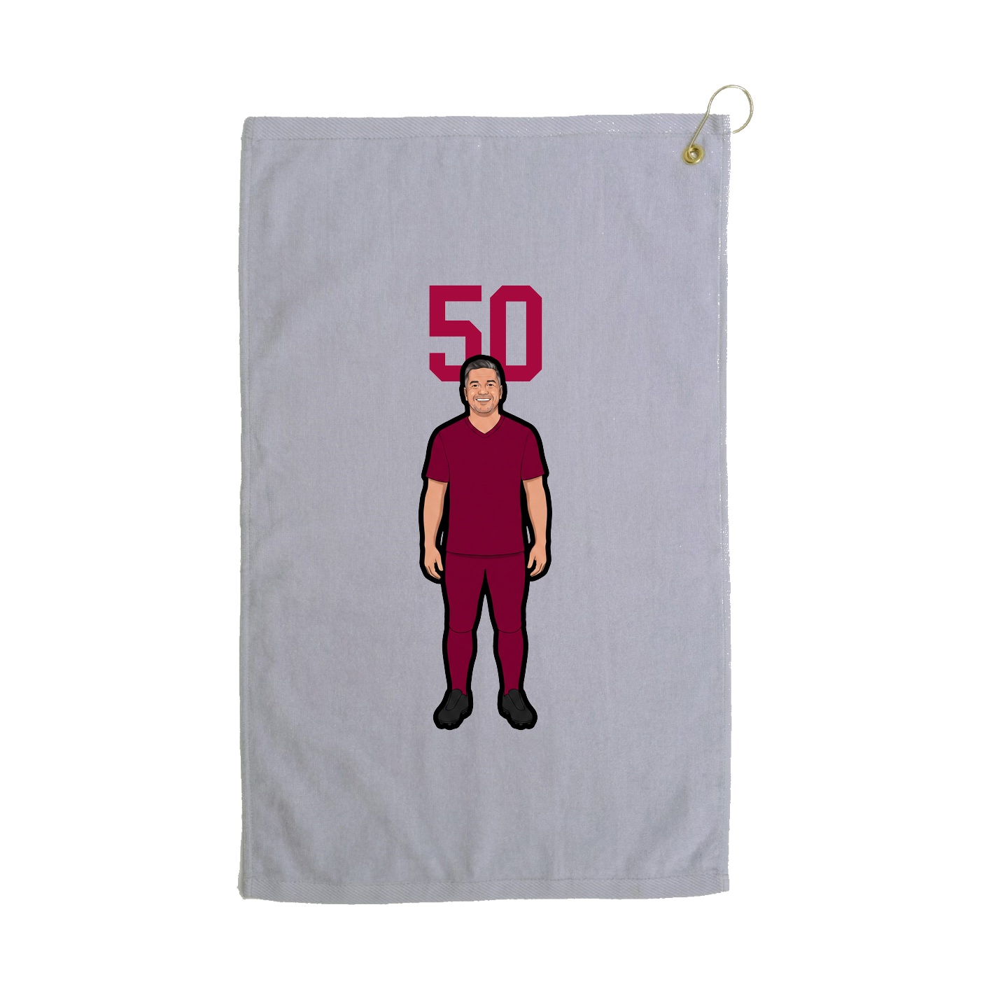 Golf Towel — Number Top in Grey