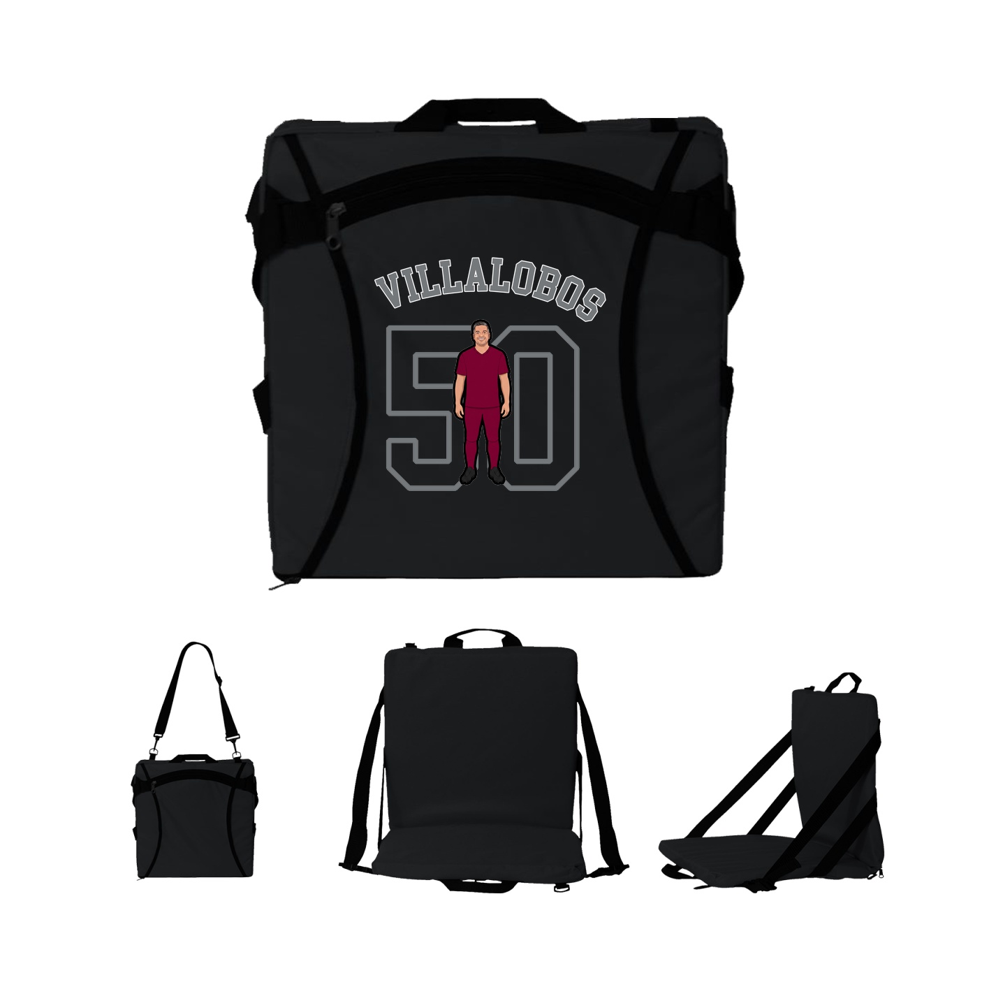 Folding Stadium Seat — Shirsey Arch in Black