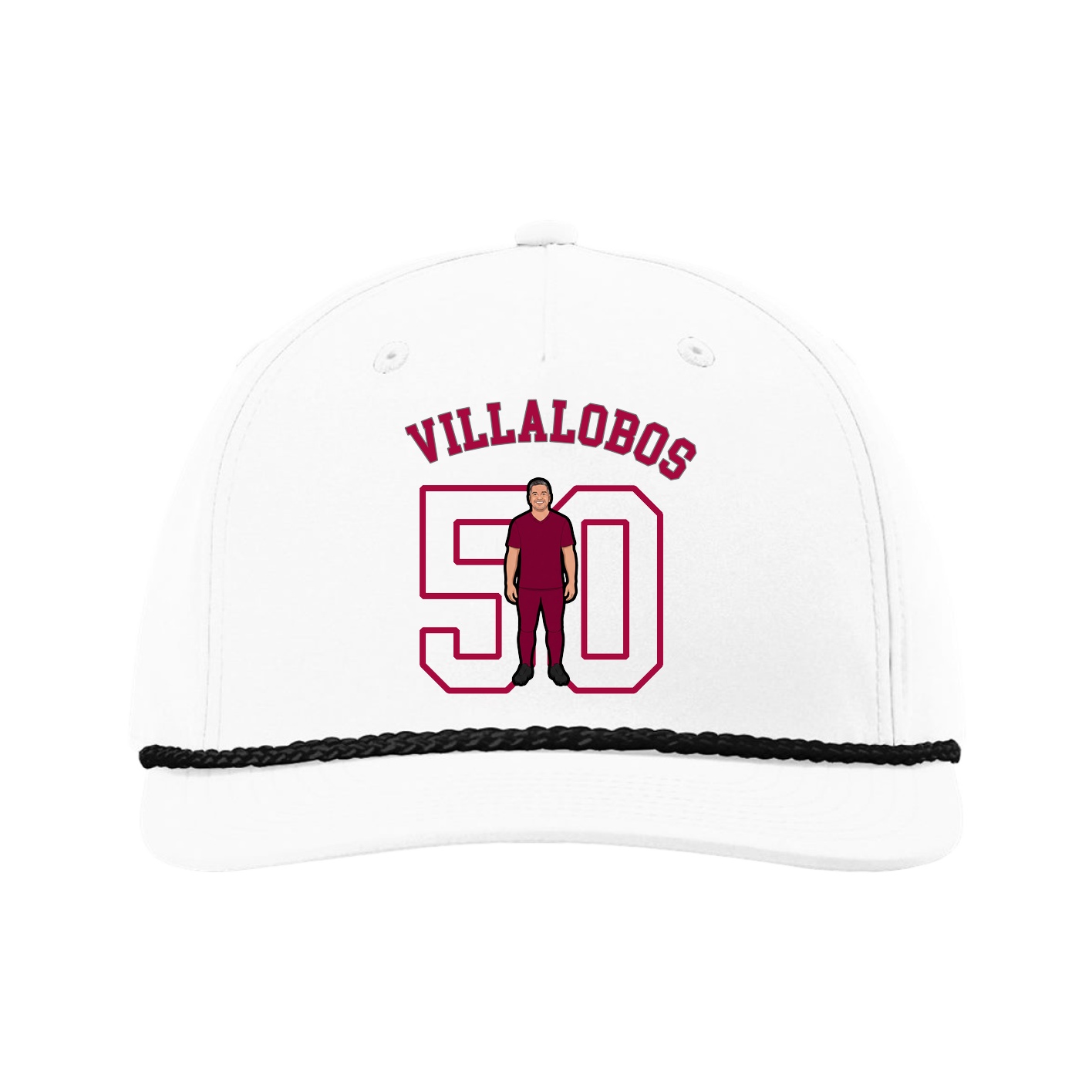 Five-Panel Classic Rope Cap — Shirsey Arch in White