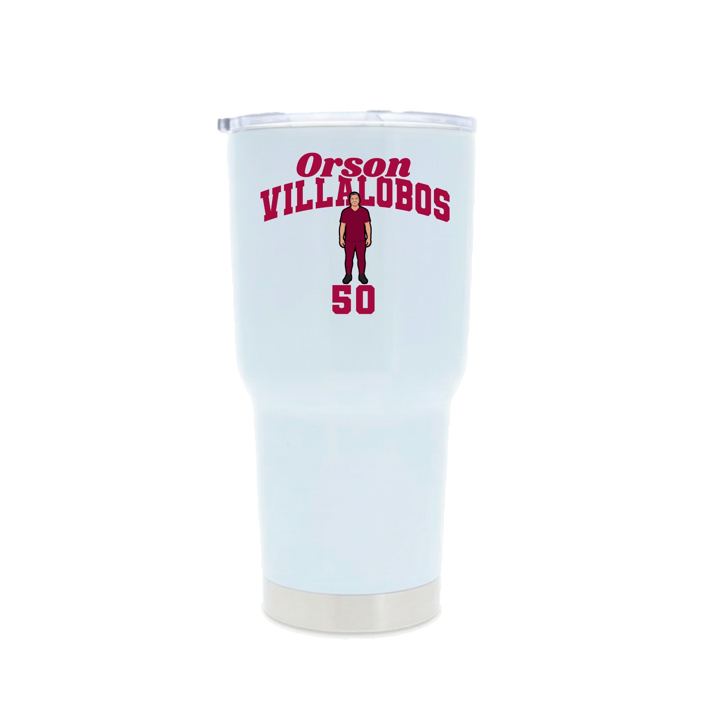30oz Stainless Steel Tumbler — Signature Arch in White