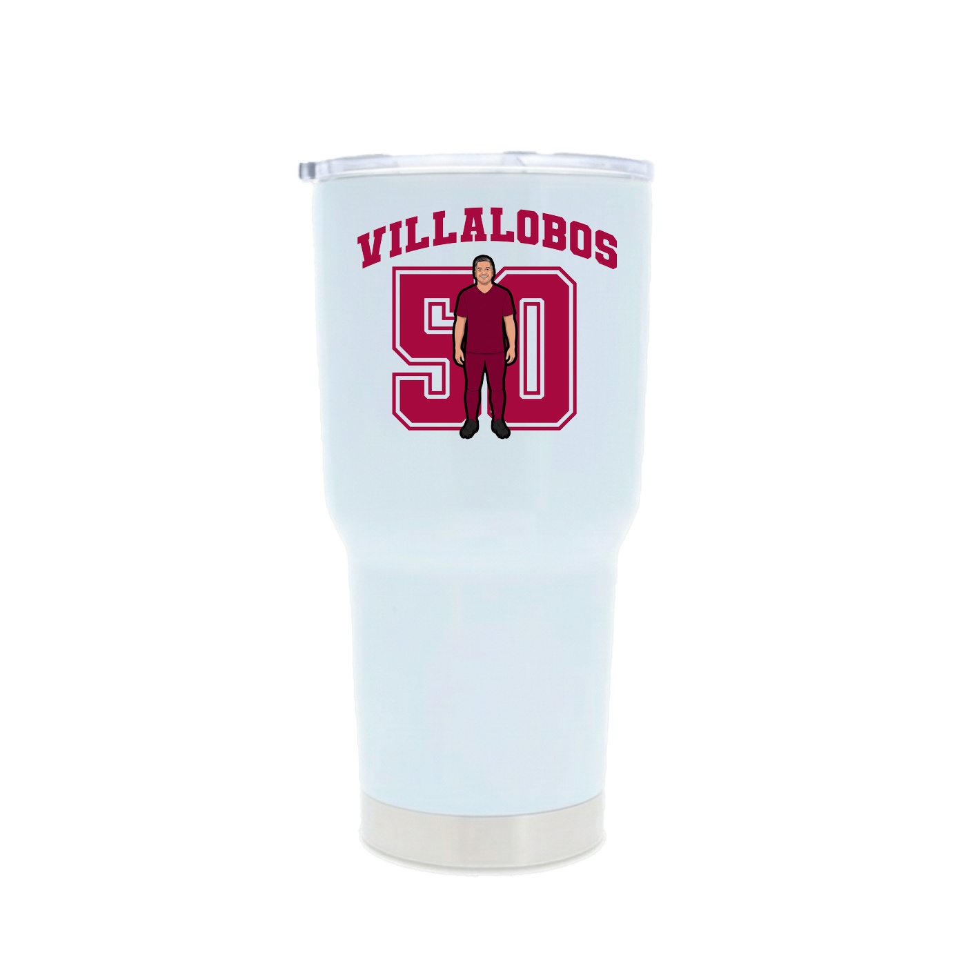 30oz Stainless Steel Tumbler — Number in White