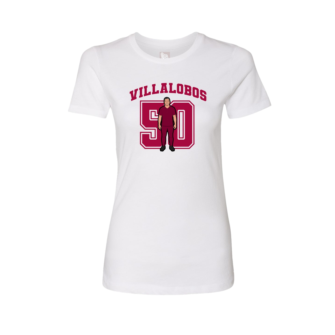 Fitted Women's Tee — Number in White