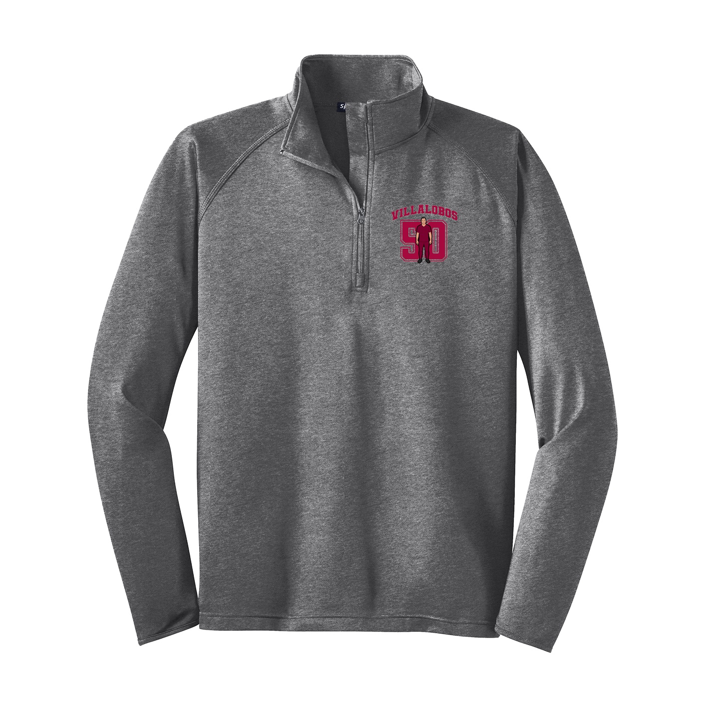 Q-Zip Pullover — Number in Grey