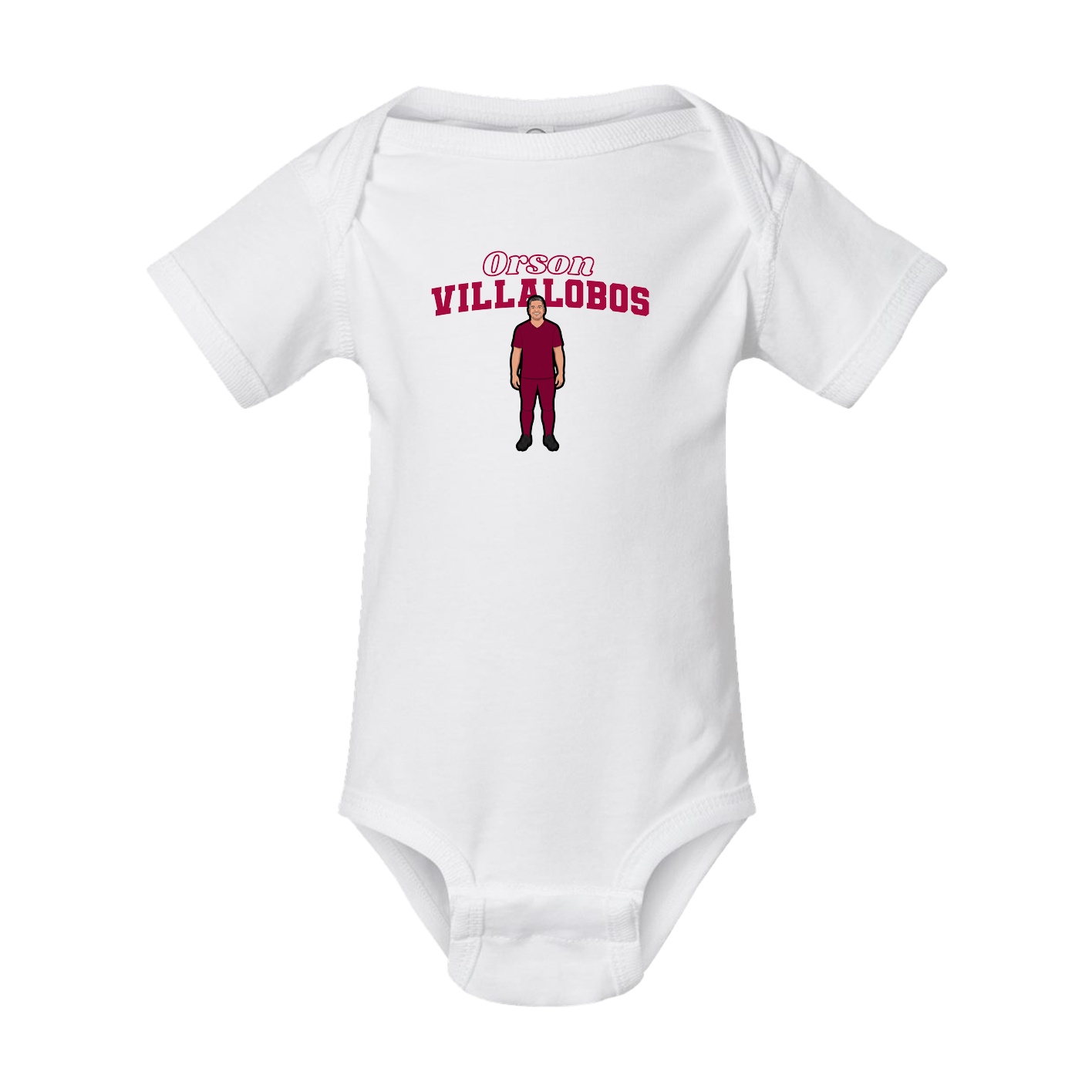 Baby Onesie — Name Arch in White
