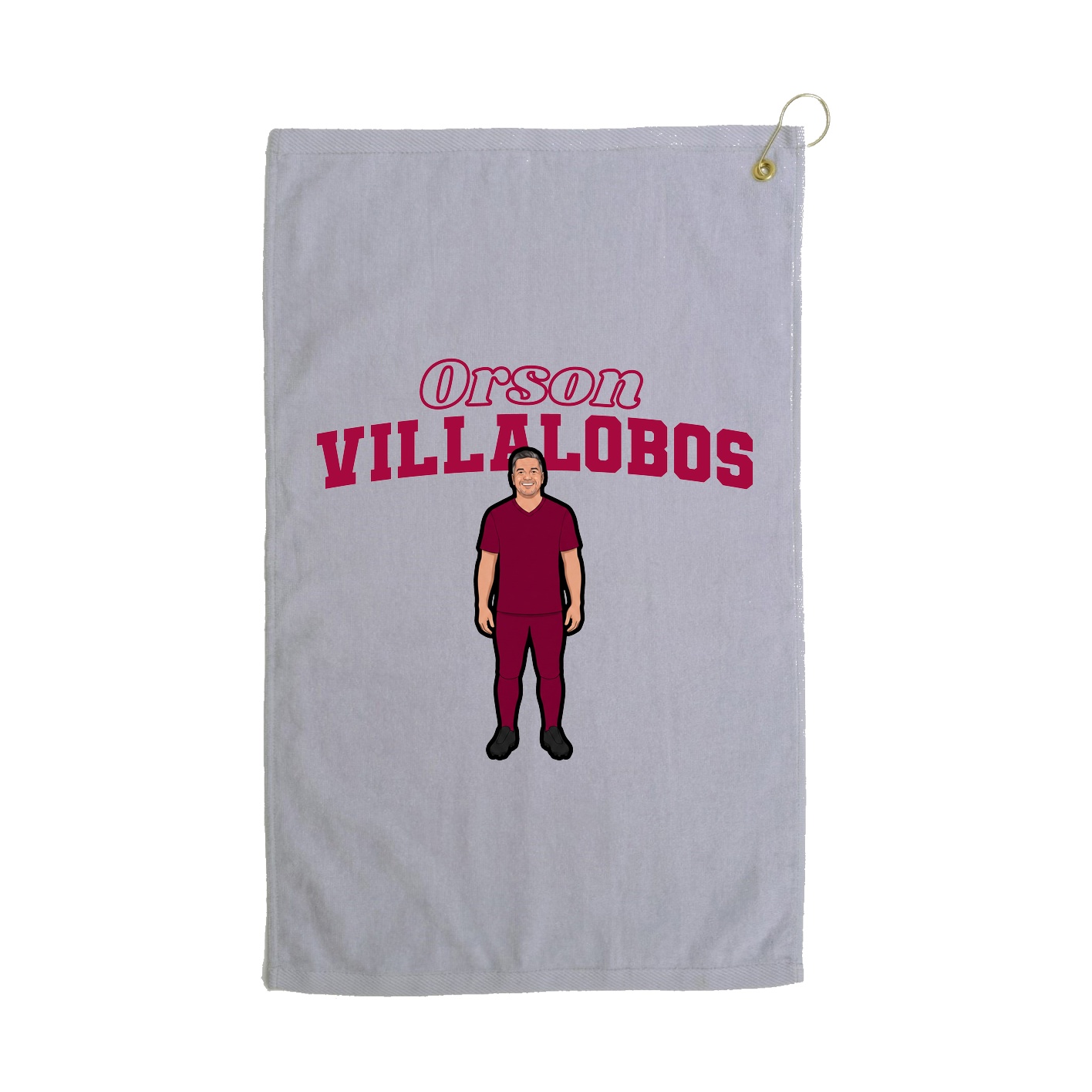 Golf Towel — Name Arch in Grey