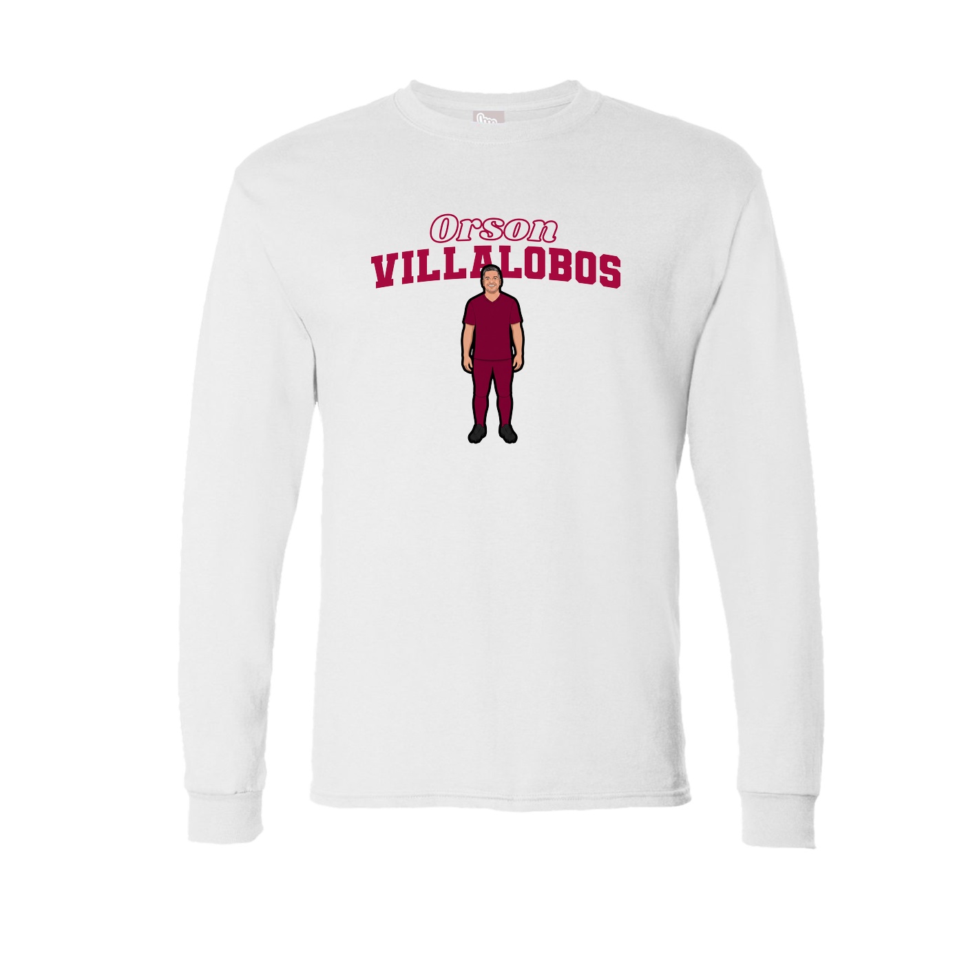 Long Sleeve Tee — Name Arch in White