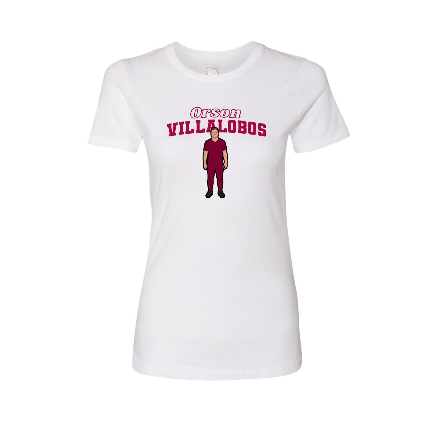 Fitted Women's Tee — Name Arch in White