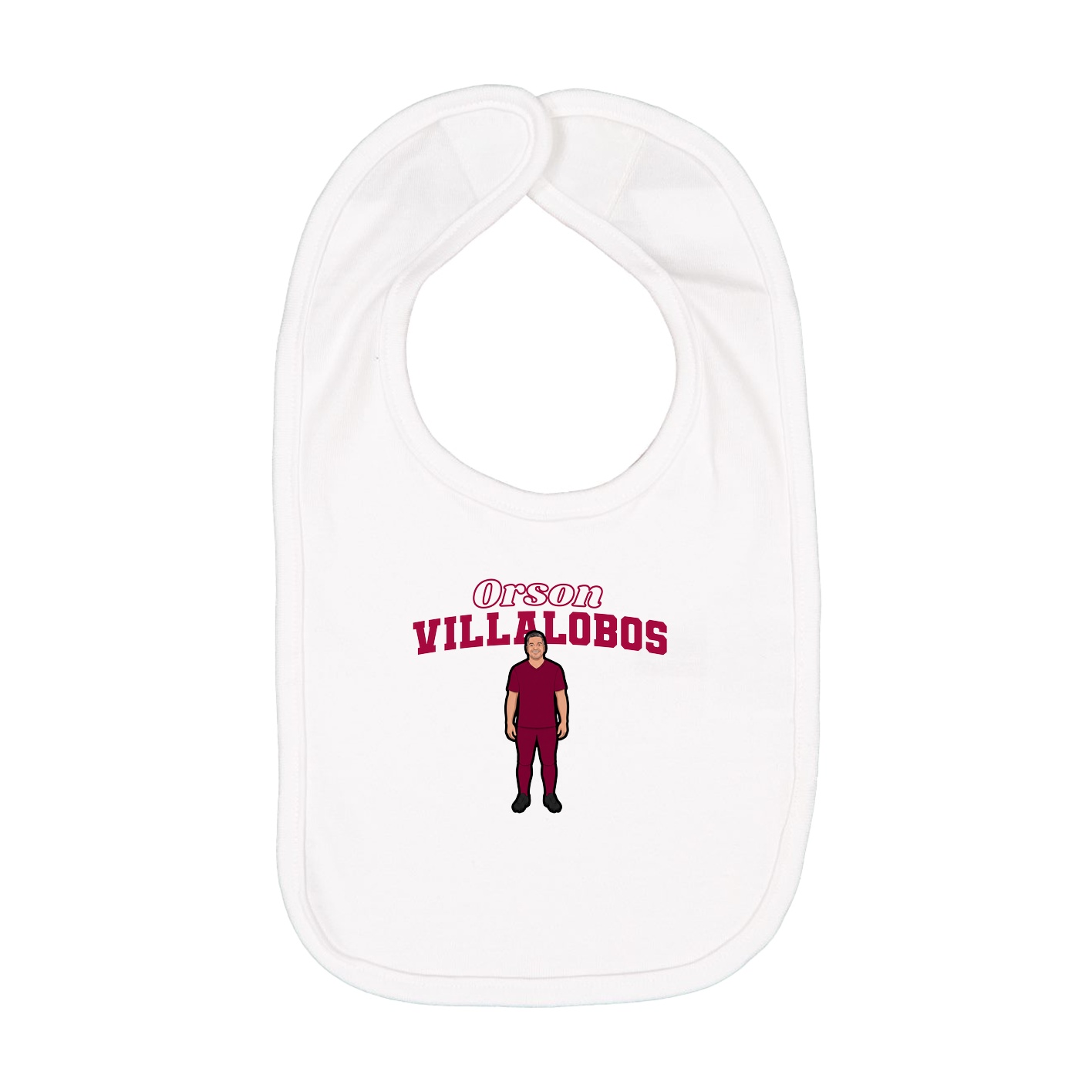 Infant Bib — Name Arch in White
