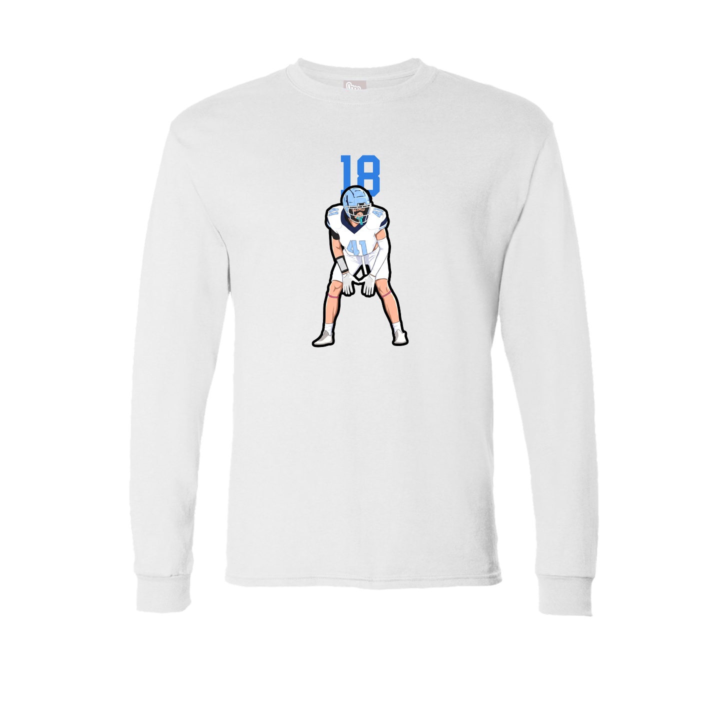 Long Sleeve Tee — Number Top in White