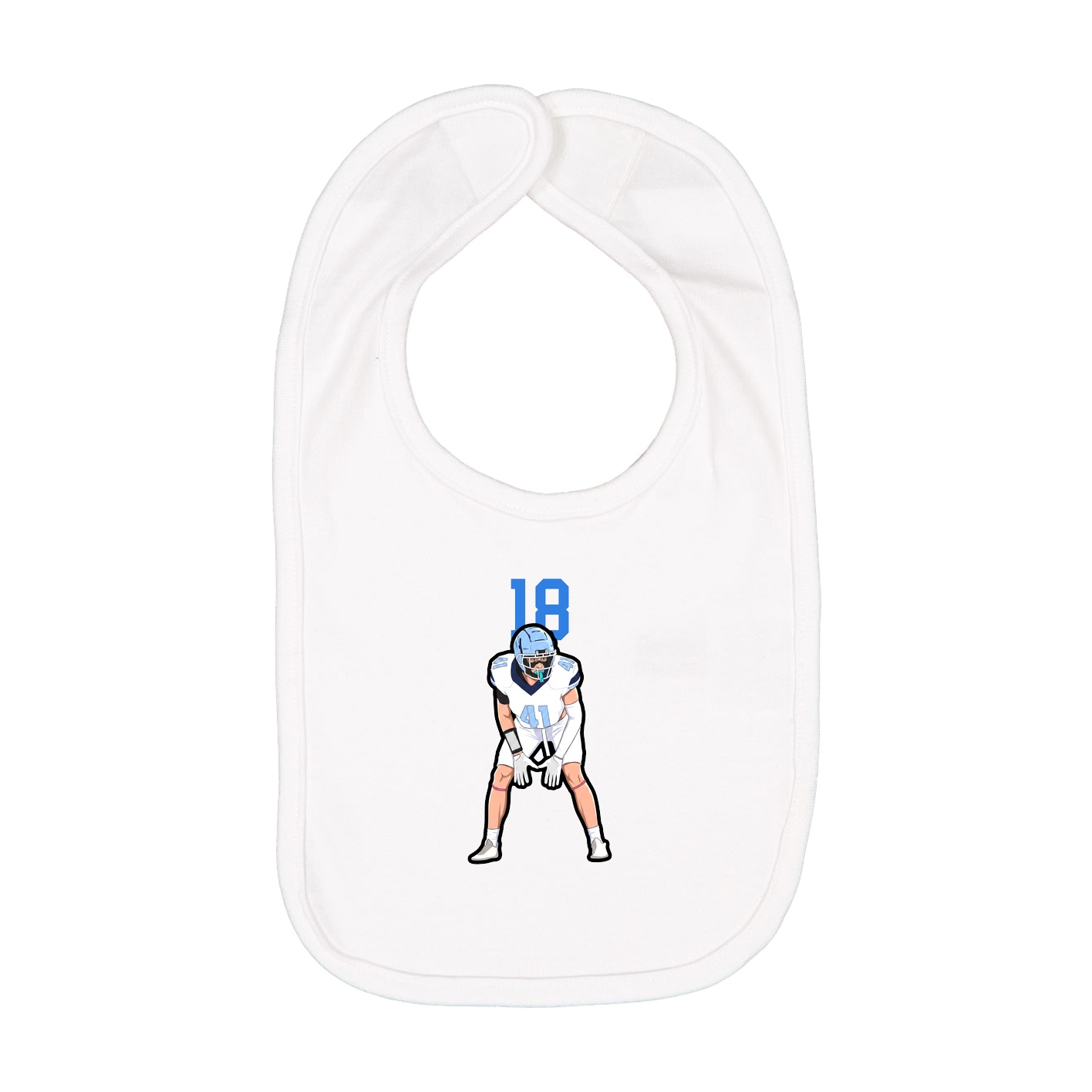 Infant Bib — Number Top in White