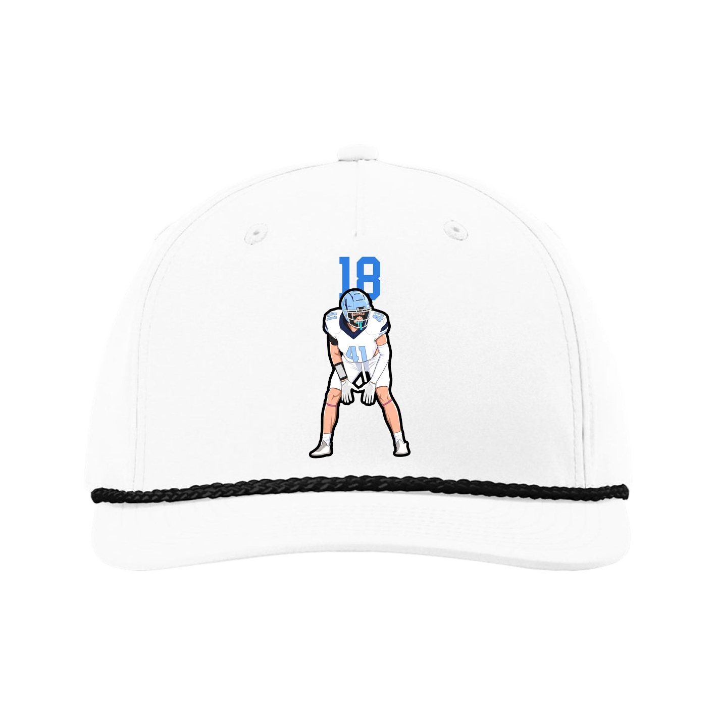 Five-Panel Classic Rope Cap — Number Top in White