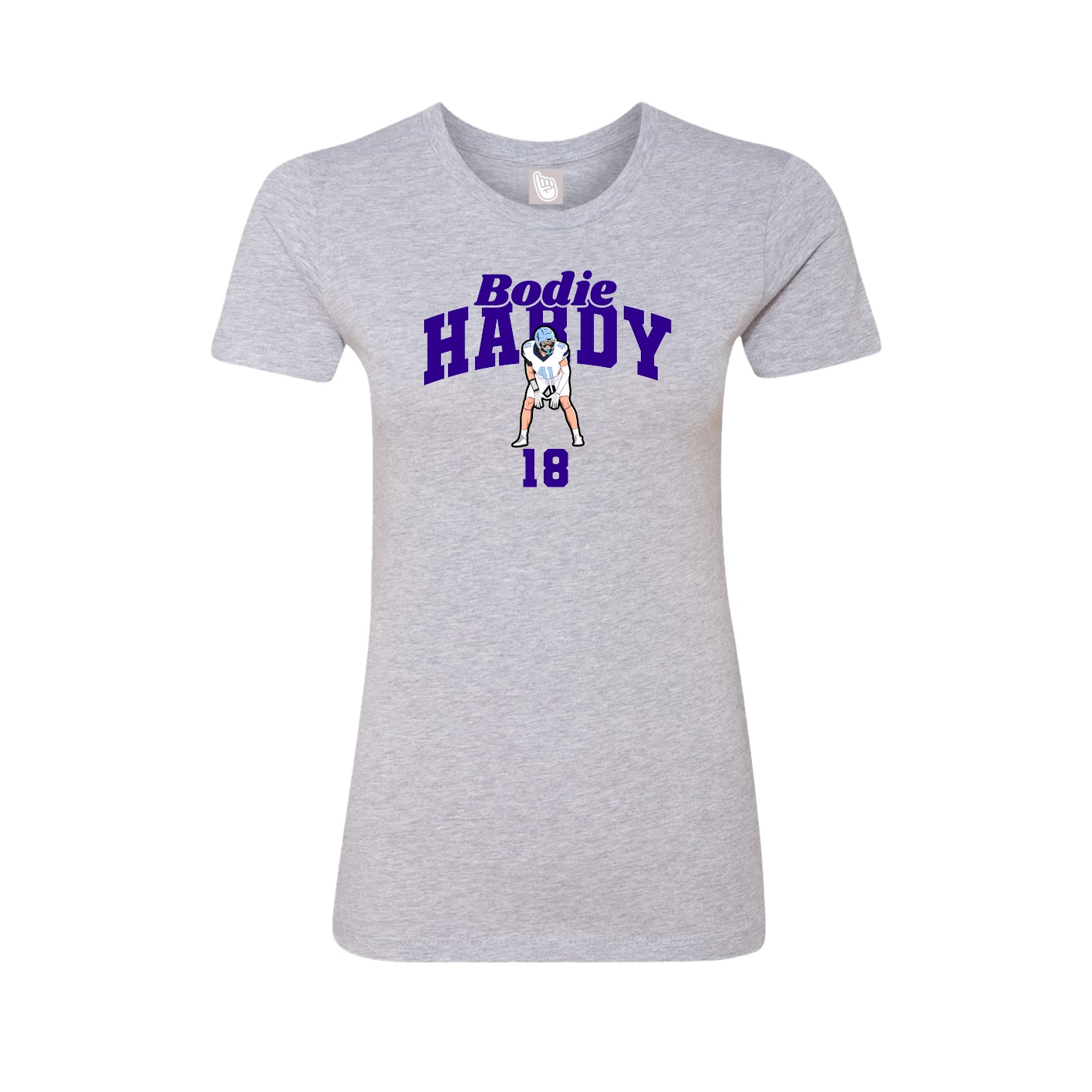 Fitted Women's Tee — Signature Arch in Grey
