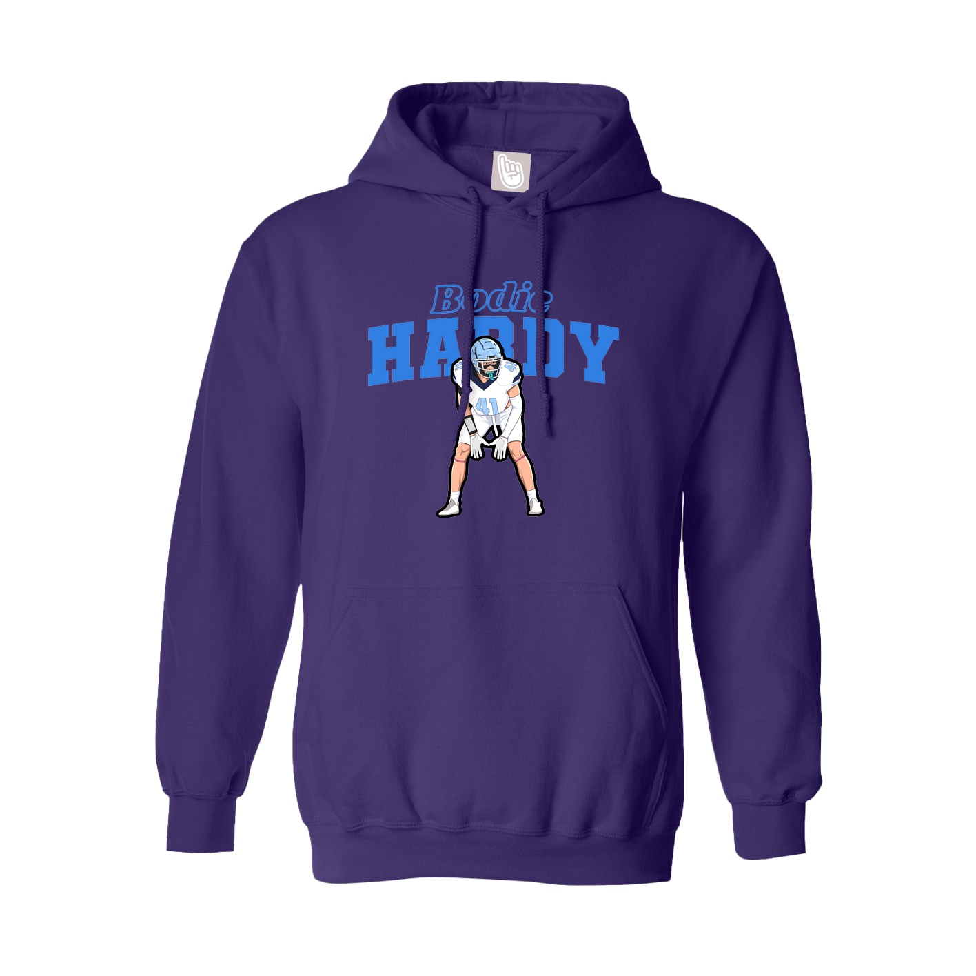 Youth Hoodie — Name Arch in Purple