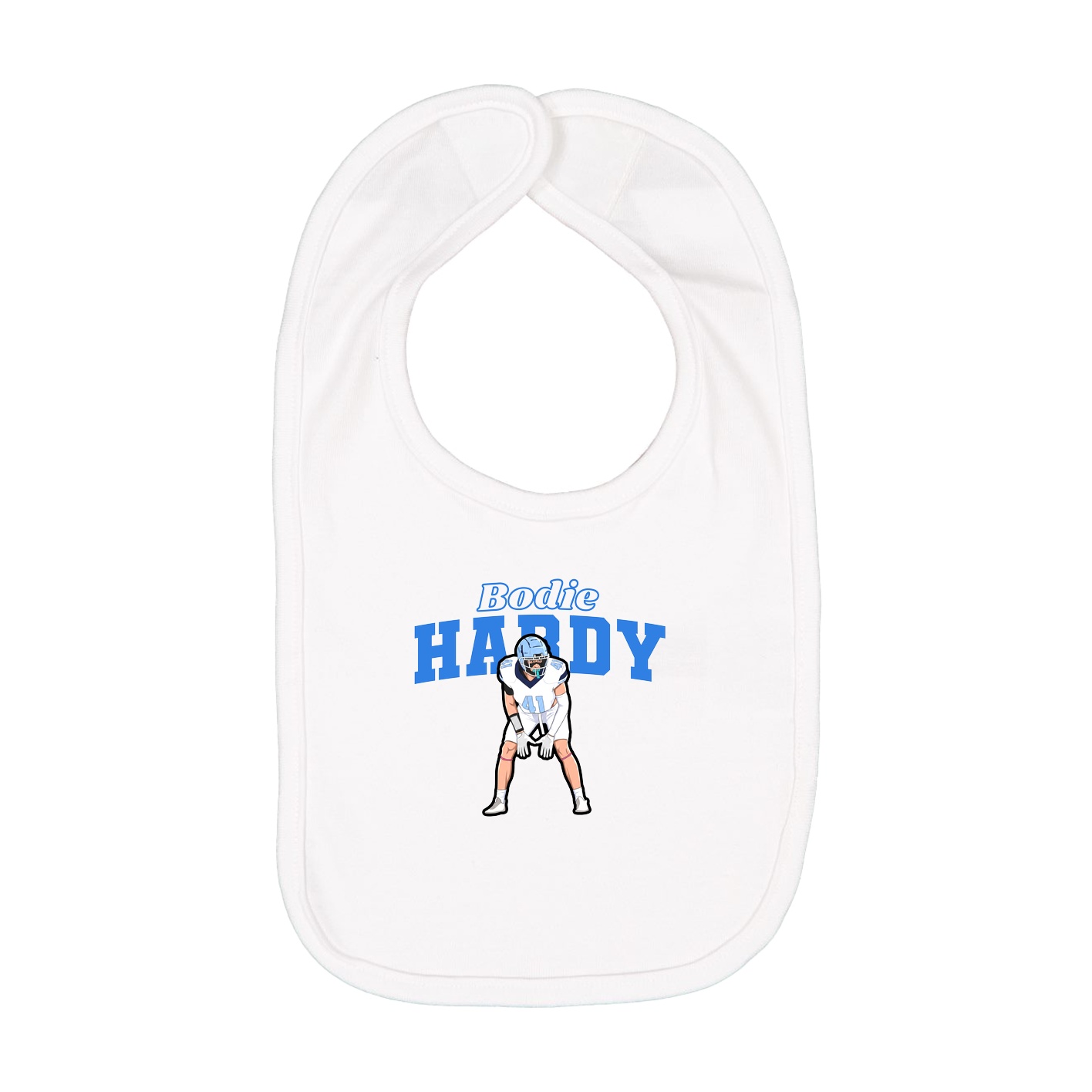 Infant Bib — Name Arch in White