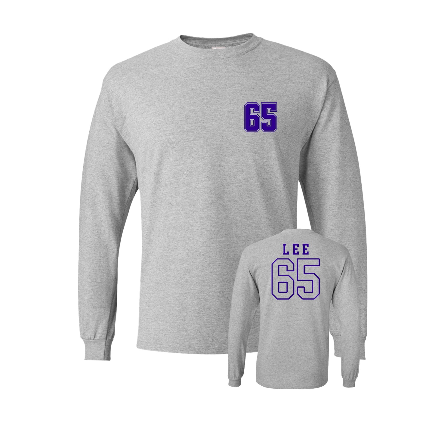 Long Sleeve Tee — Chest Back in Grey