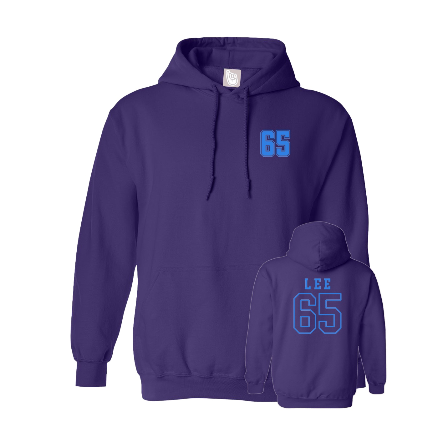 Hoodie — Chest Back in Purple