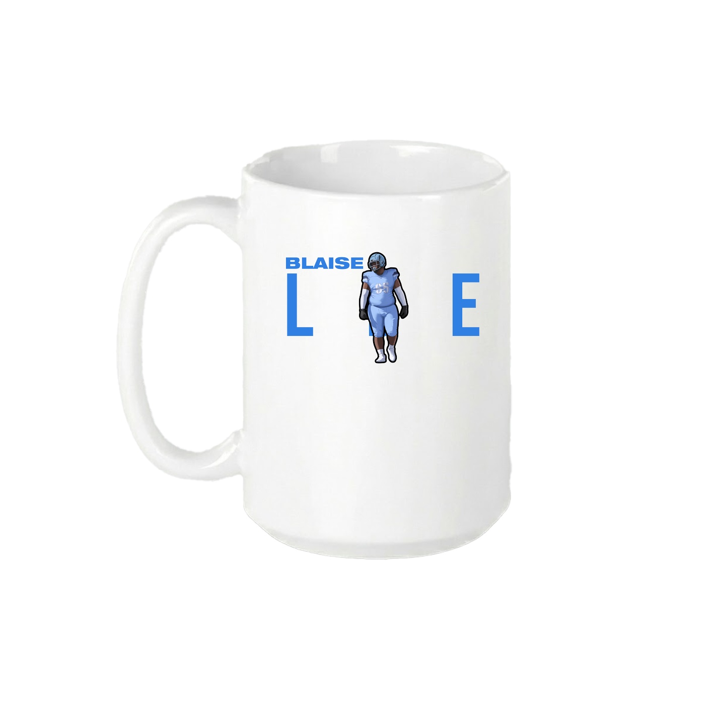 15oz Coffee Mug — Player Name in White