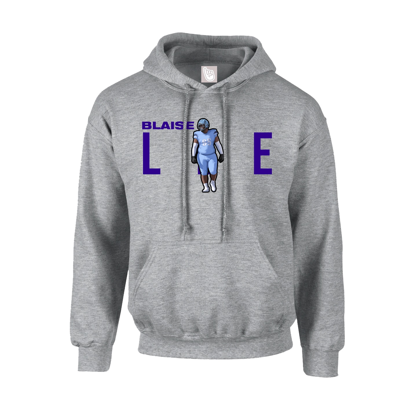 Hoodie — Player Name in Grey