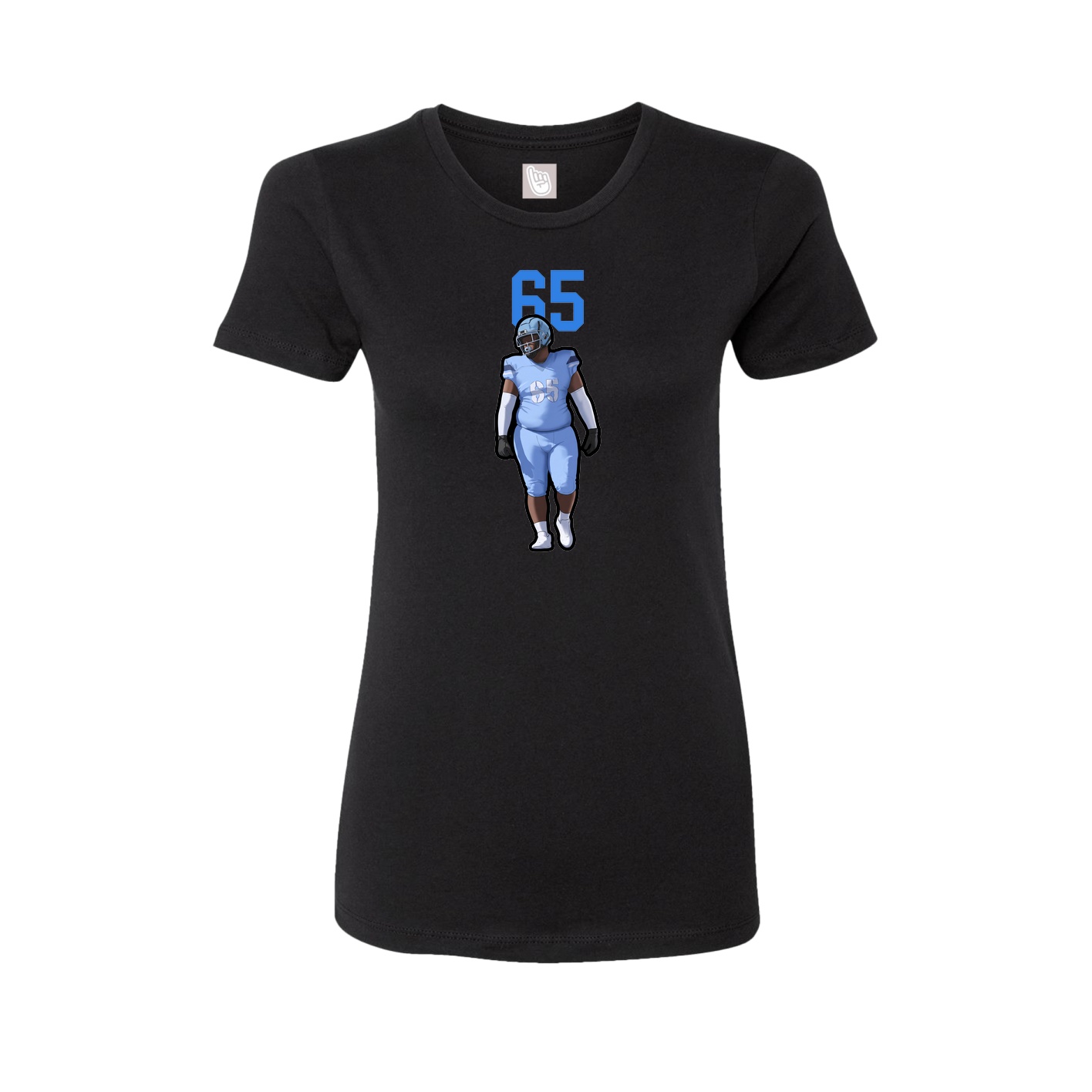 Fitted Women's Tee — Number Top in Black