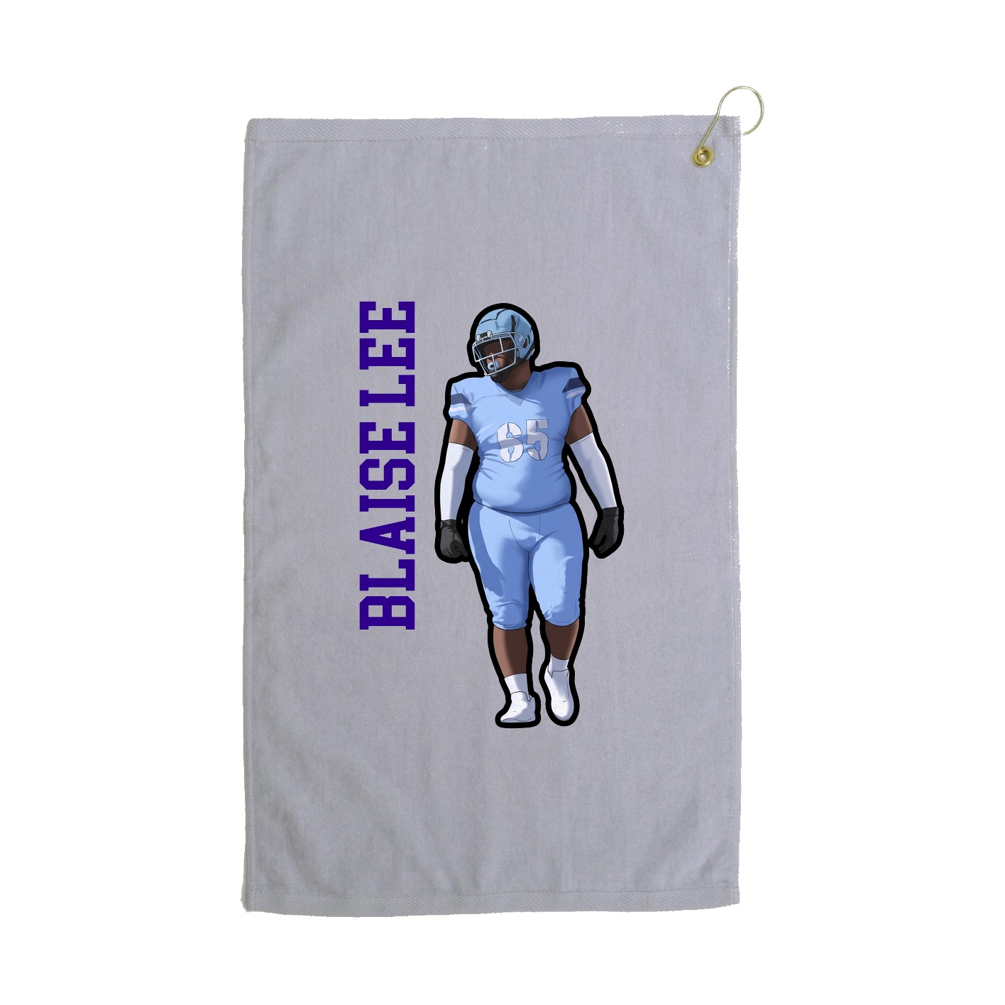 Golf Towel — Name Vertical in Grey